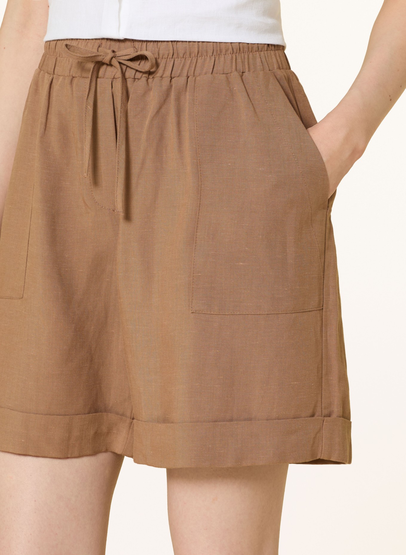 OPUS PANTS MALOTTA Shorts: LIGHT BROWN