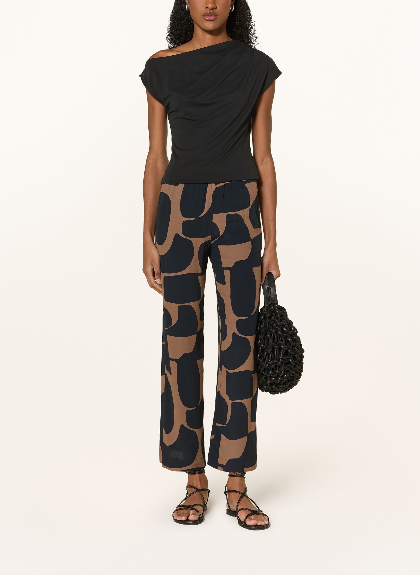 OPUS PANTS Culotte MALOTTA: BLEU FONCÉ / MARRON CLAIR
