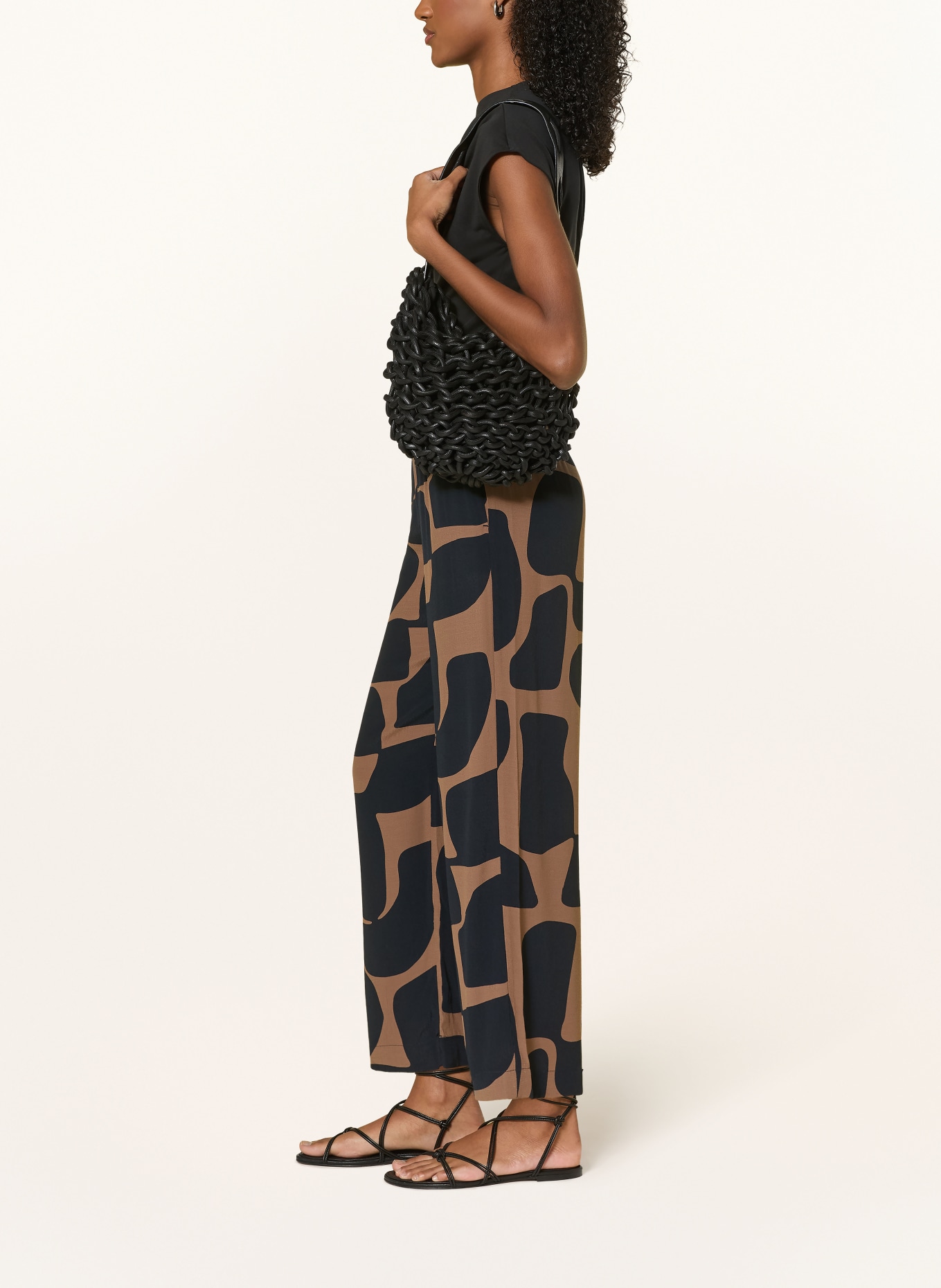 OPUS PANTS Culotte MALOTTA: BLEU FONCÉ / MARRON CLAIR