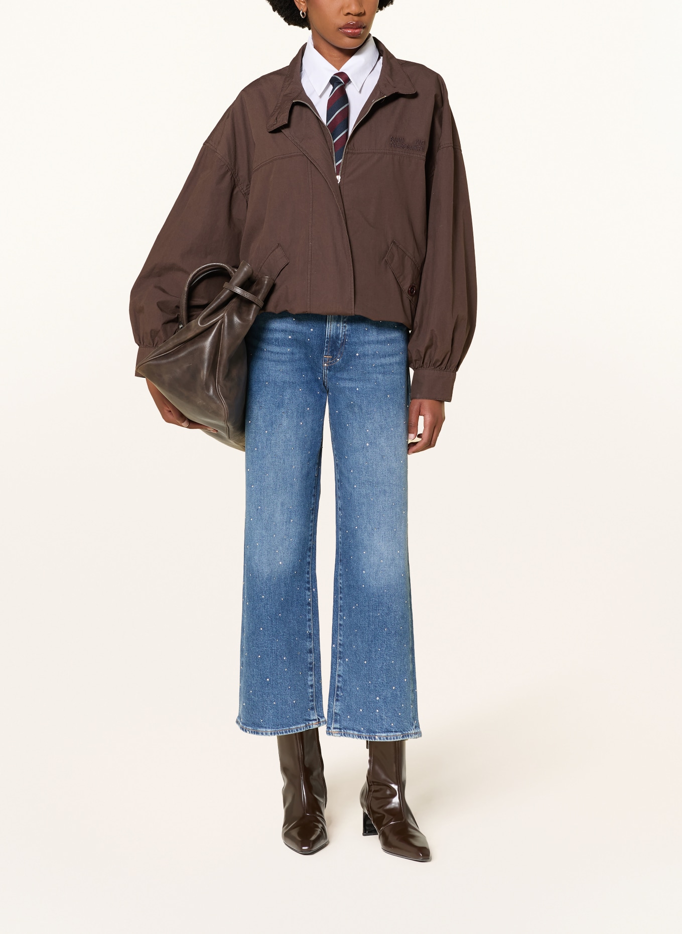 7 for all mankind Straight Jeans STOVEPIPE mit Schmucksteinen: 3NK BLUE SHINE
