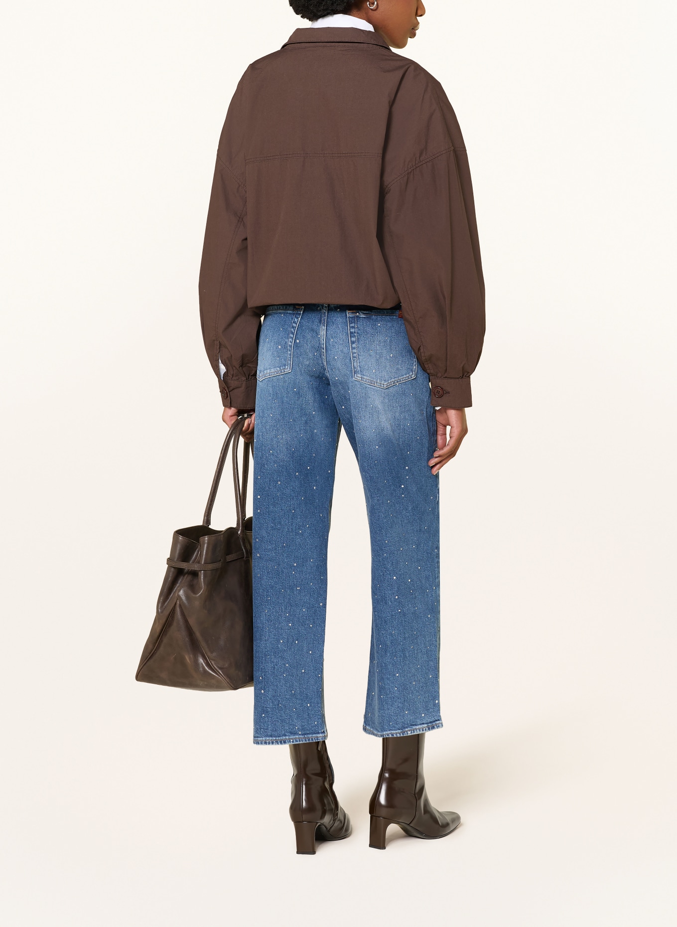 7 for all mankind Straight Jeans STOVEPIPE mit Schmucksteinen: 3NK BLUE SHINE