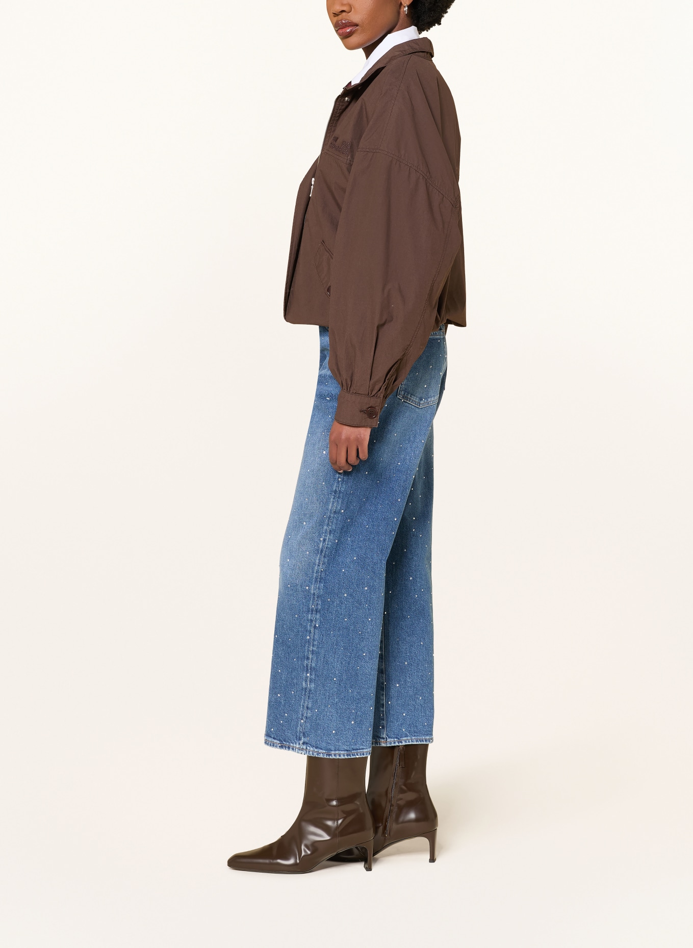 7 for all mankind Straight Jeans STOVEPIPE mit Schmucksteinen: 3NK BLUE SHINE
