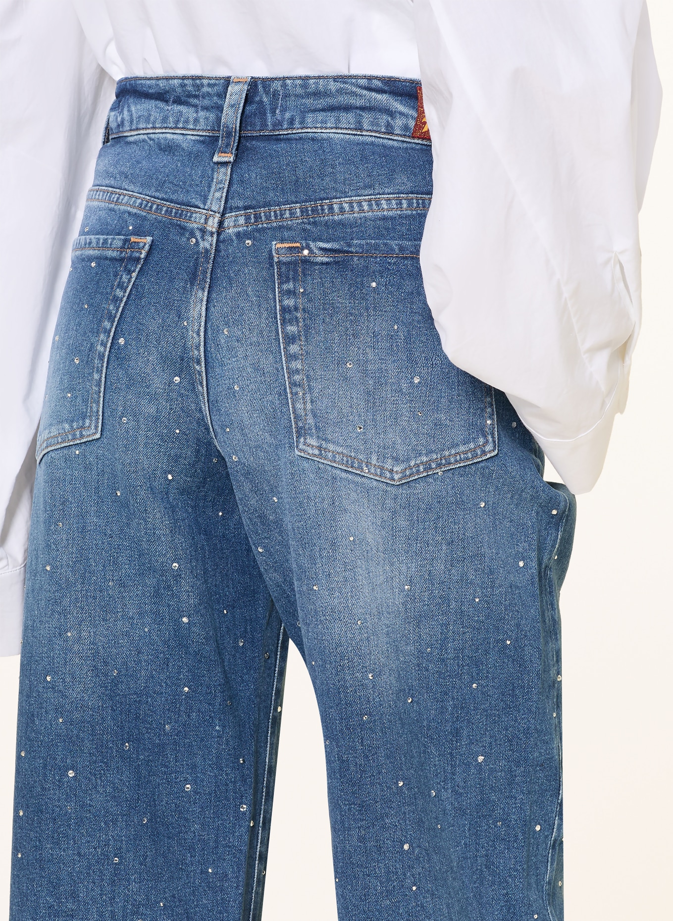 7 for all mankind Straight Jeans STOVEPIPE mit Schmucksteinen: 3NK BLUE SHINE
