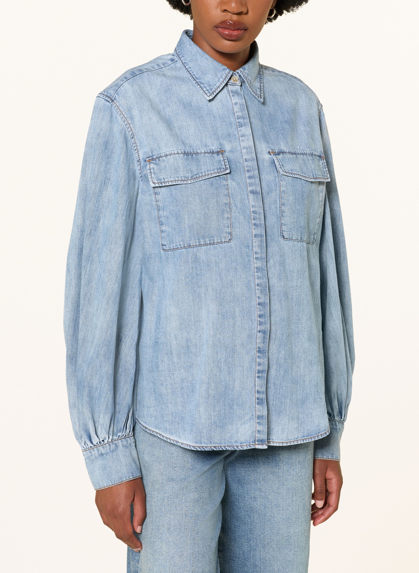 7 for all mankind Blouse en jean CHAMBRAY: BLEU CLAIR