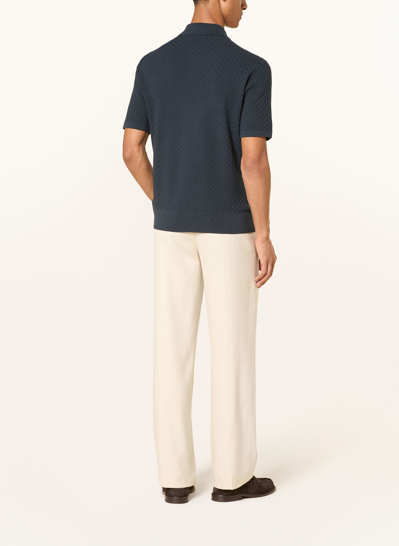 TIGER OF SWEDEN Pletená košile ARAAWEN Slim Fit: ČERNÁ