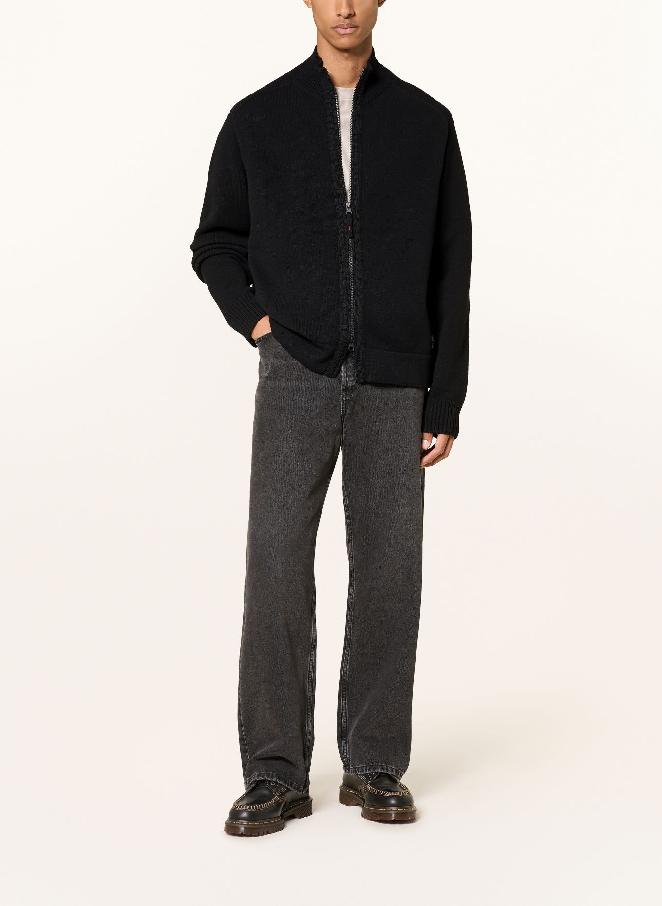 PARAJUMPERS Gebreid vest LEVICO: ZWART