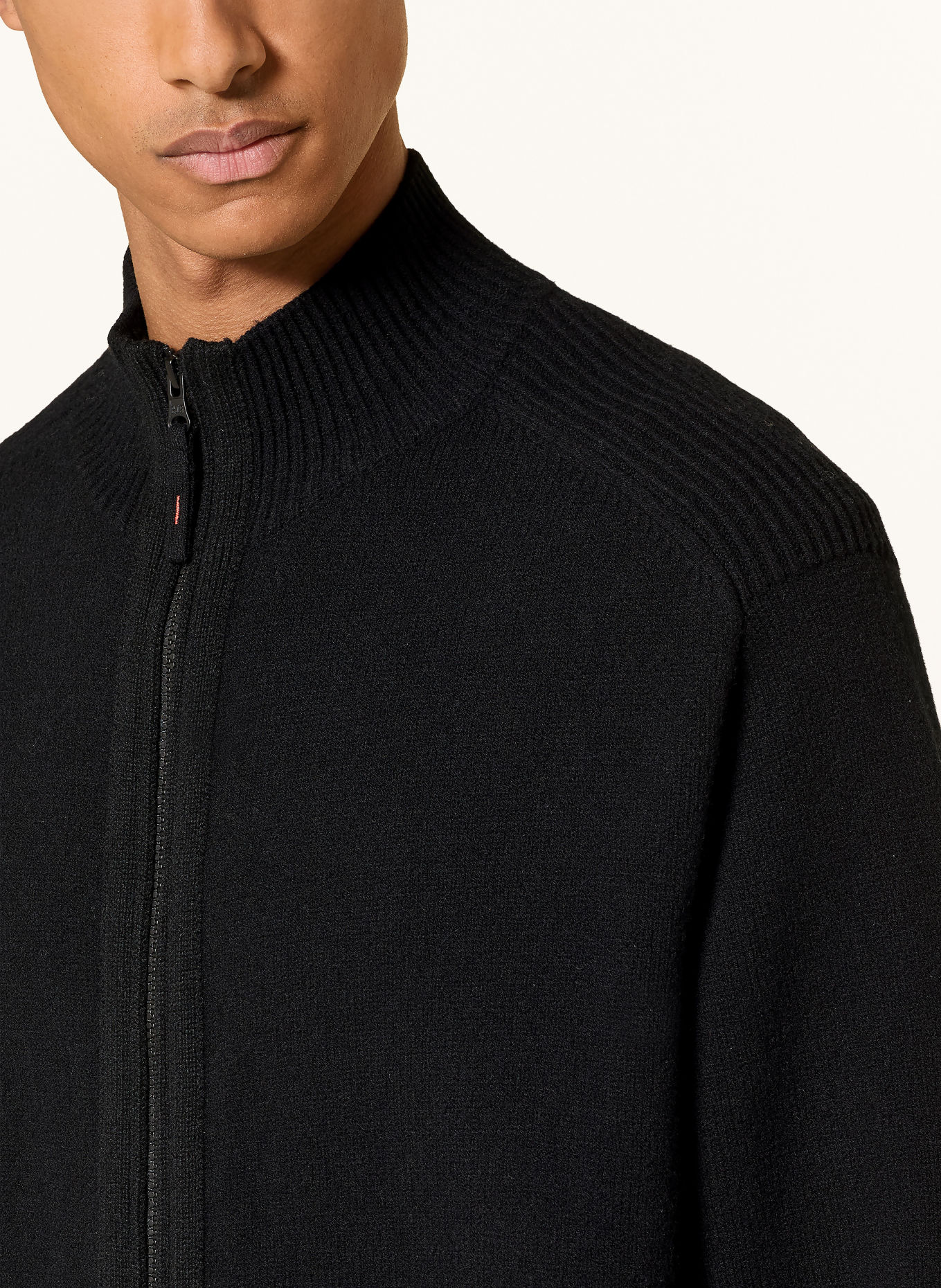 PARAJUMPERS Gebreid vest LEVICO: ZWART