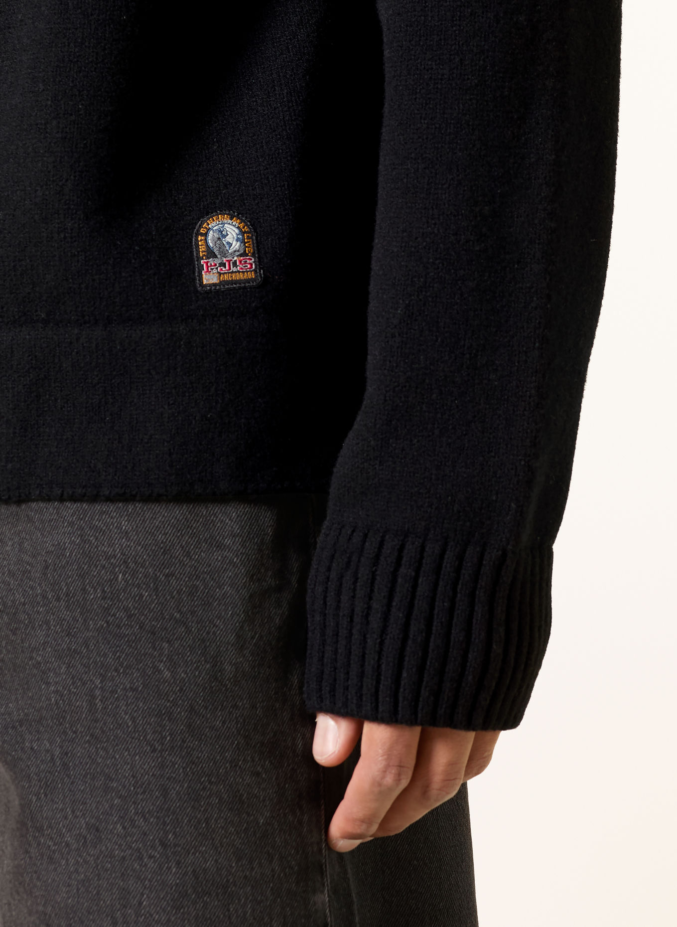 PARAJUMPERS Gebreid vest LEVICO: ZWART