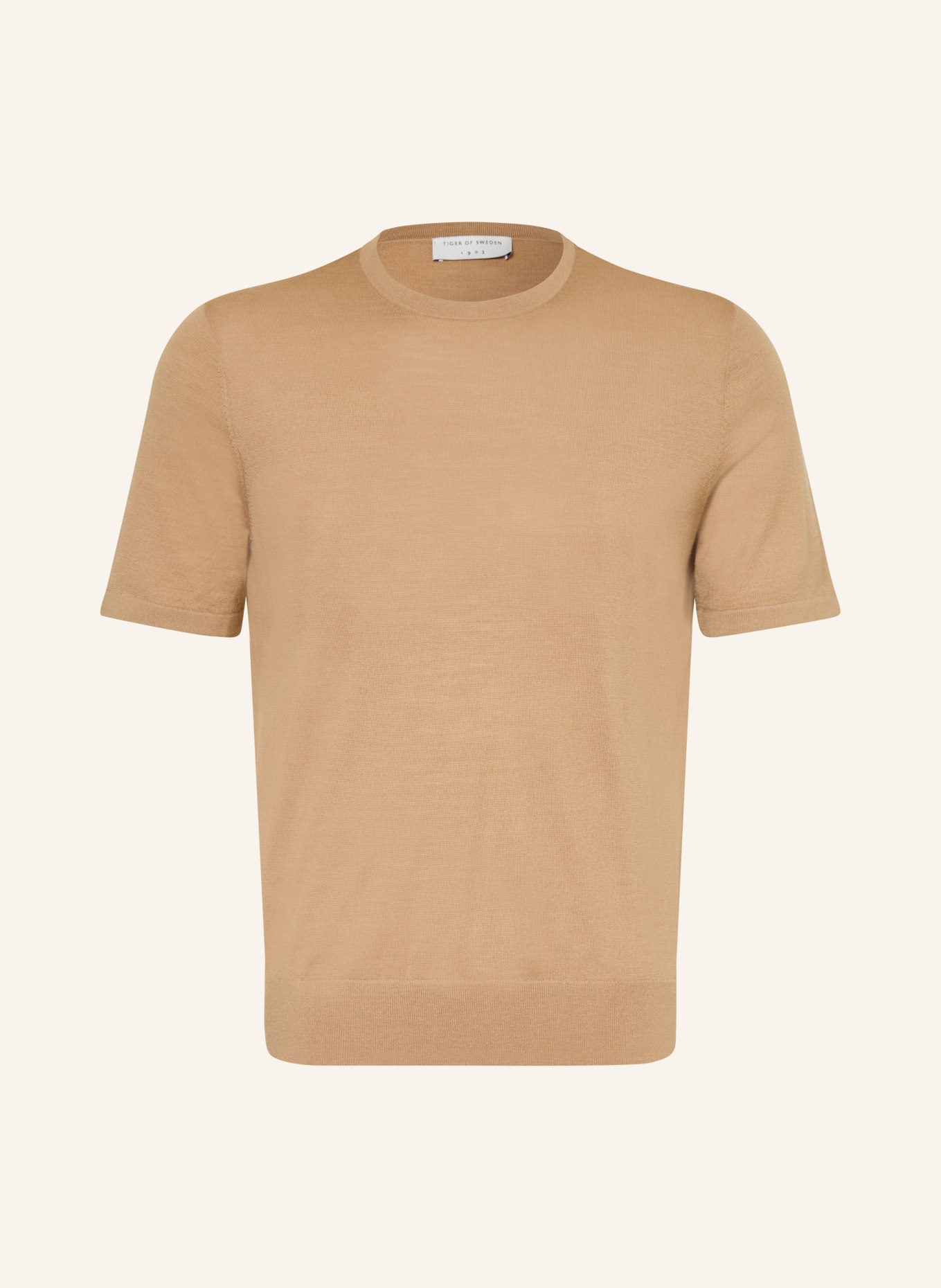 TIGER OF SWEDEN Gebreid shirt CONNOR: CAMEL