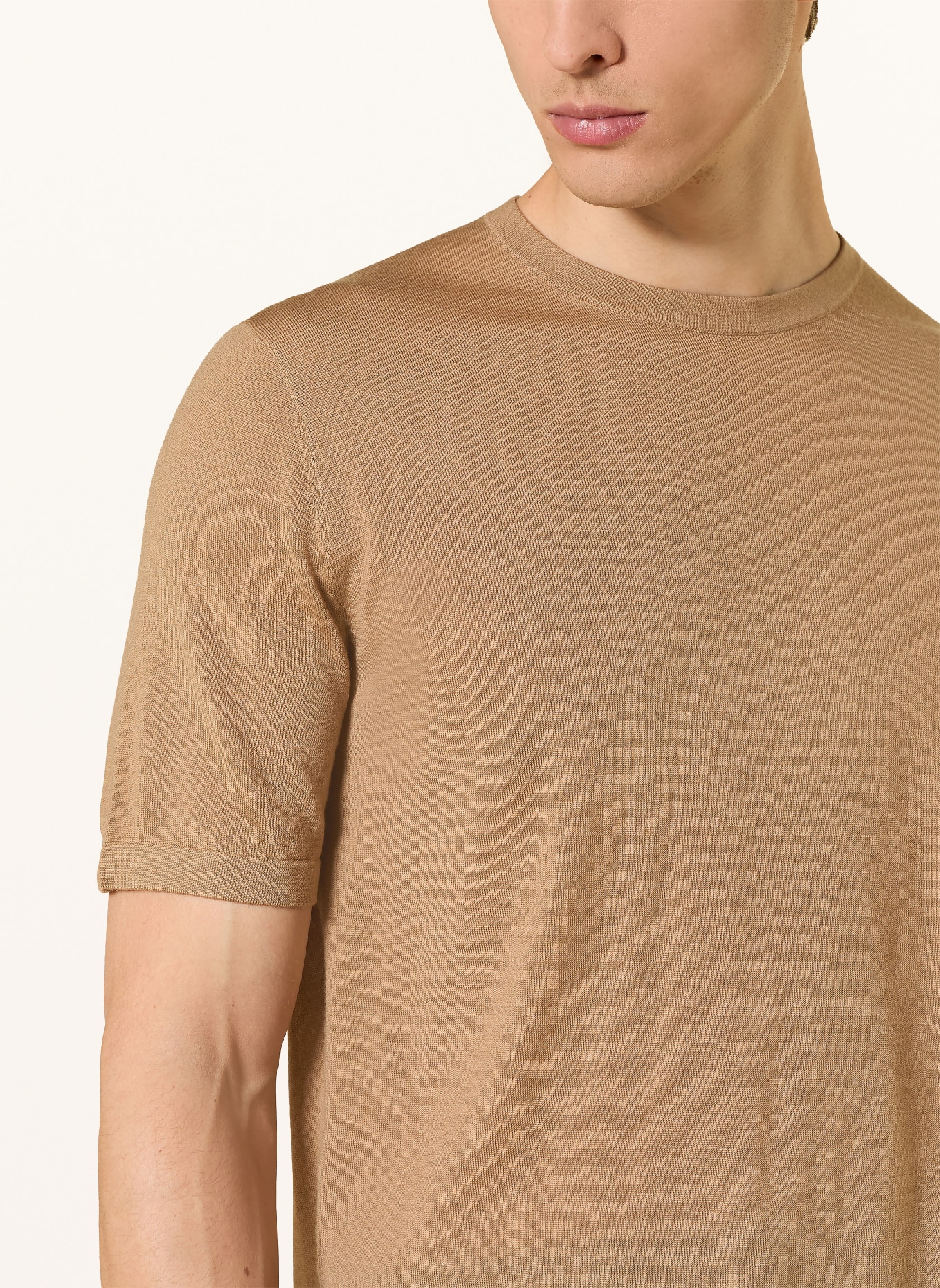 TIGER OF SWEDEN Gebreid shirt CONNOR: CAMEL