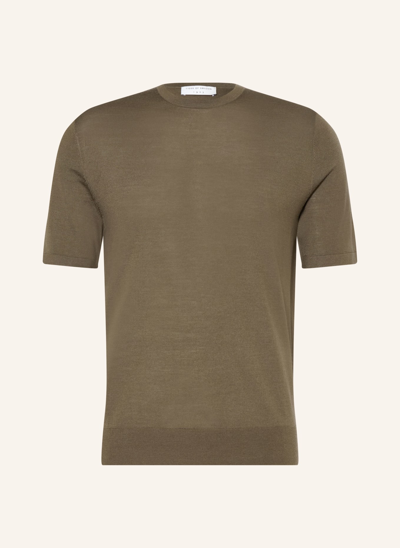 TIGER OF SWEDEN Gebreid shirt CONNOR: KAKI