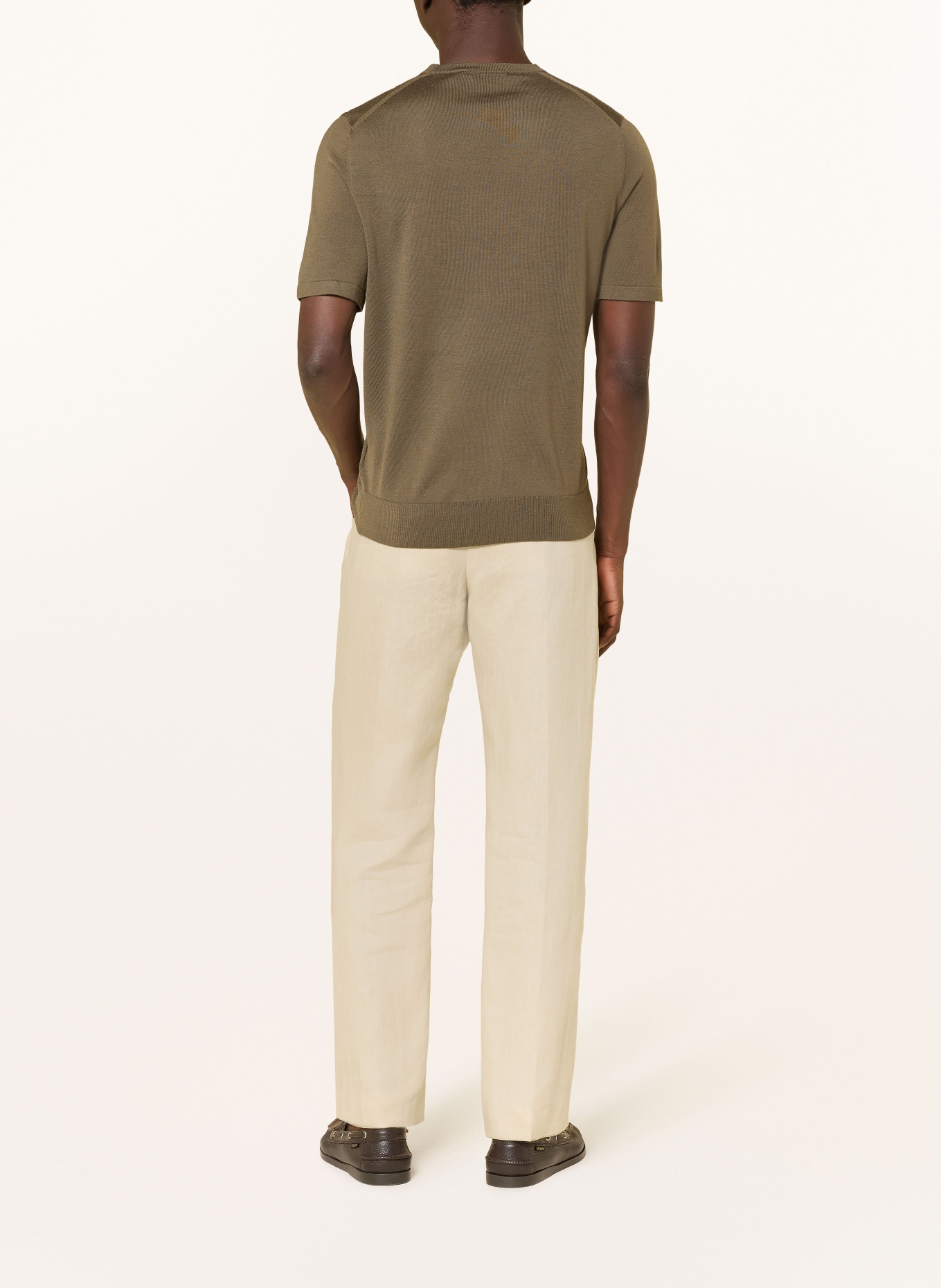 TIGER OF SWEDEN Gebreid shirt CONNOR: KAKI