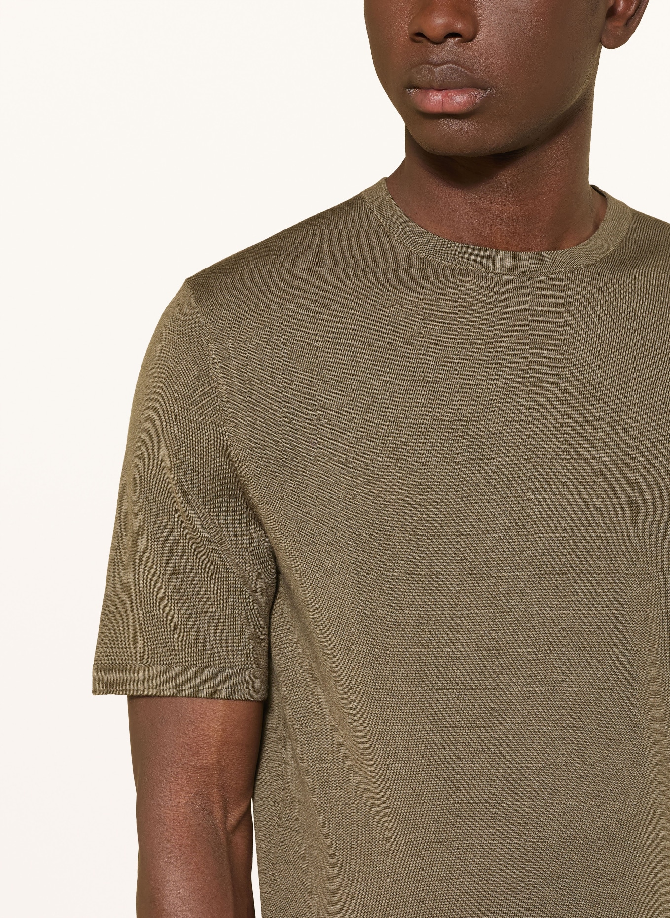 TIGER OF SWEDEN Gebreid shirt CONNOR: KAKI