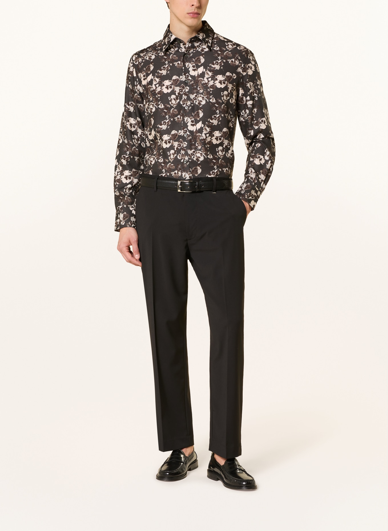 TIGER OF SWEDEN Overhemd BENNETT Comfort Fit: DONKERGRIJS / WIT