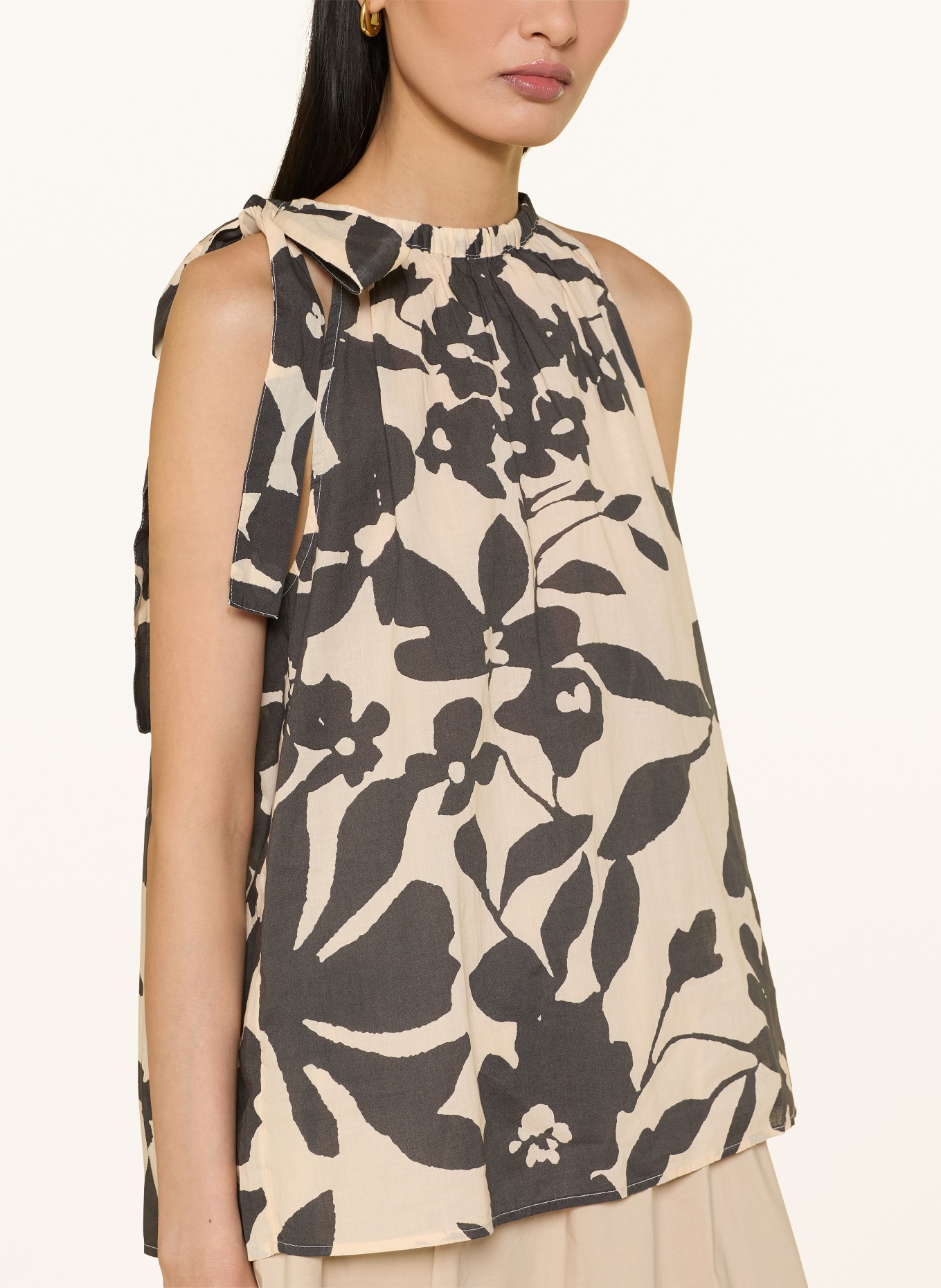 Marc O'Polo Blouse top: DARK GRAY / CREAM
