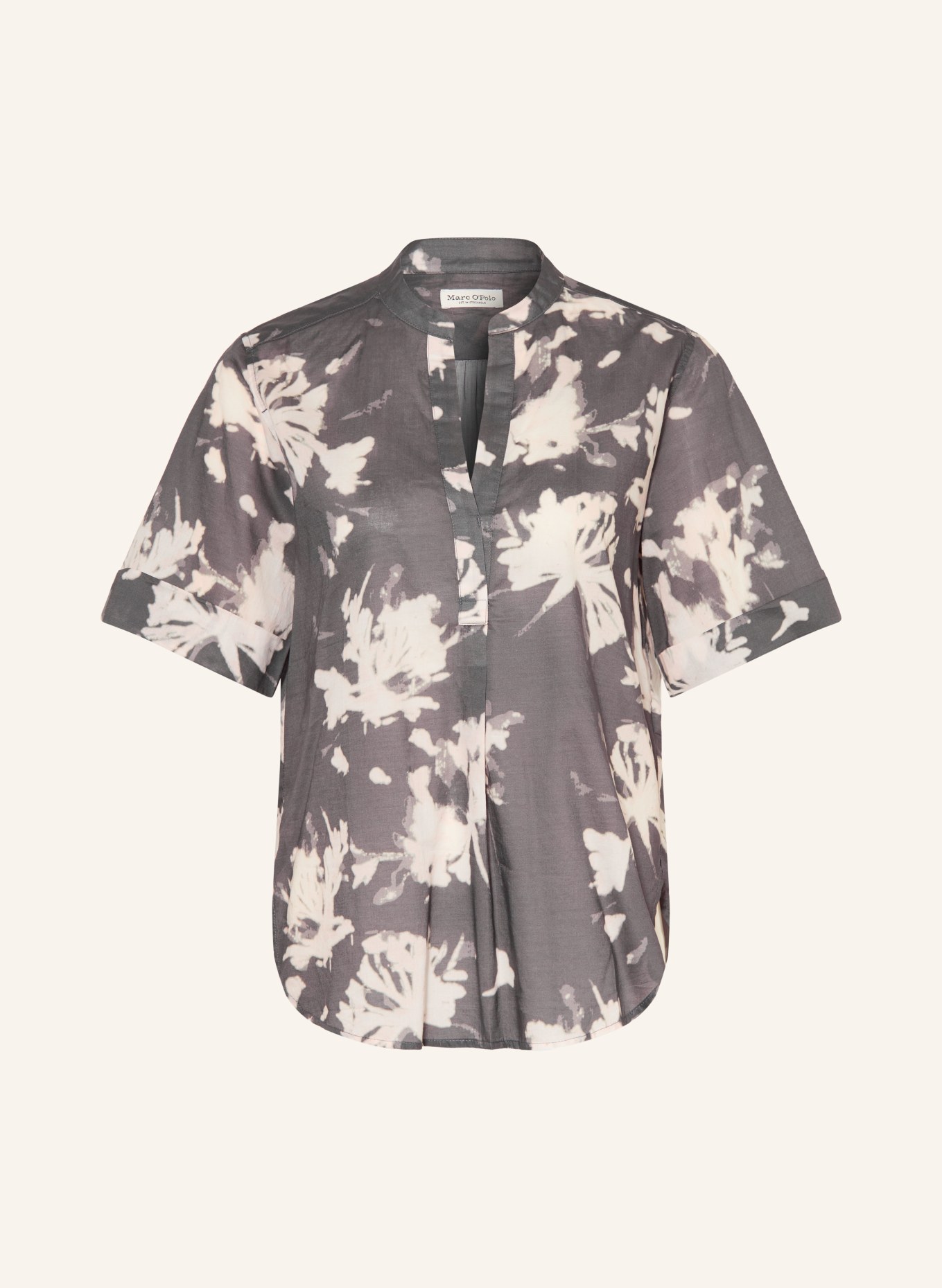 Marc O'Polo Blusenshirt: DUNKELGRAU / HELLGRAU / WEISS