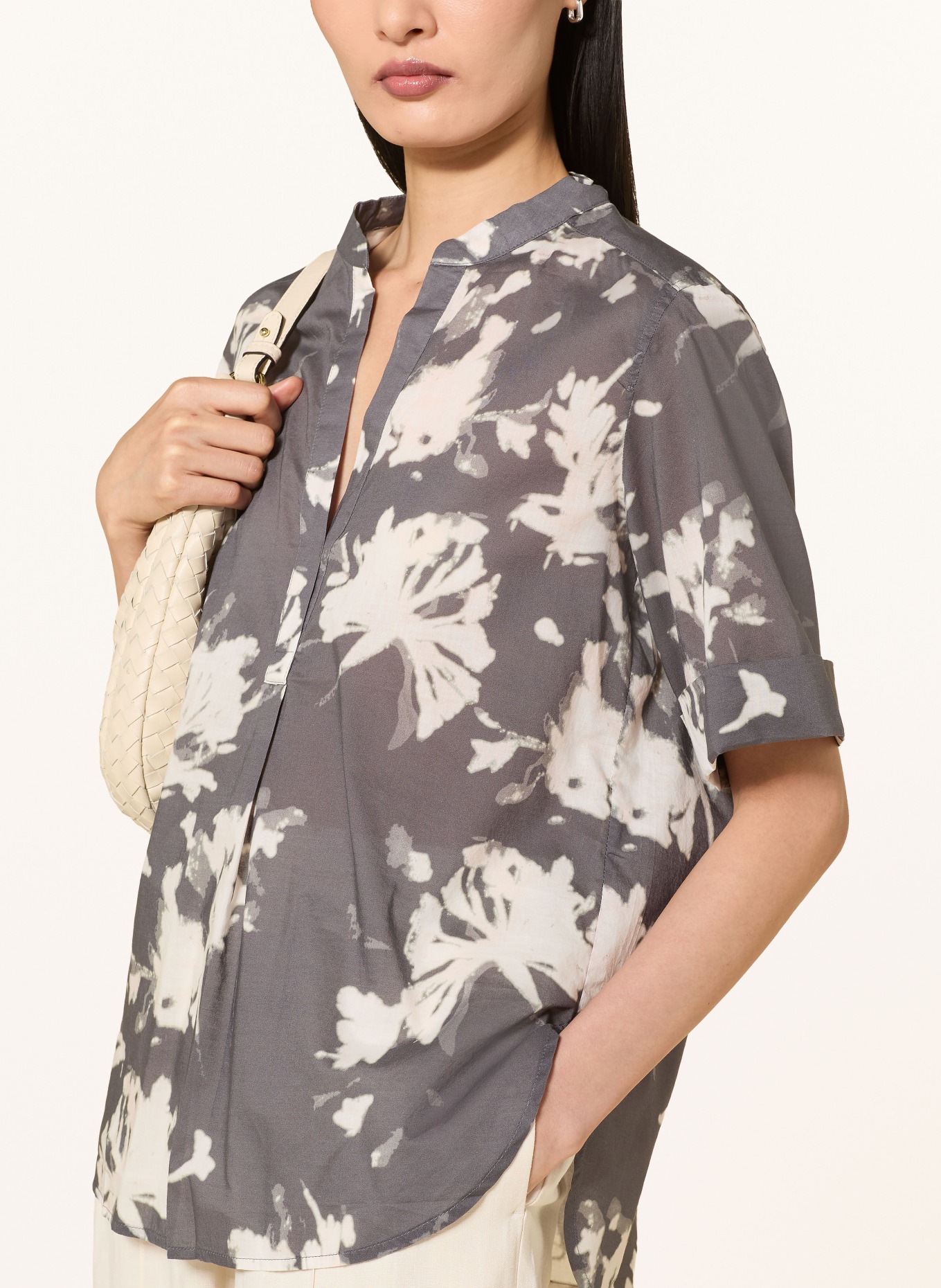 Marc O'Polo Blusenshirt: DUNKELGRAU / HELLGRAU / WEISS