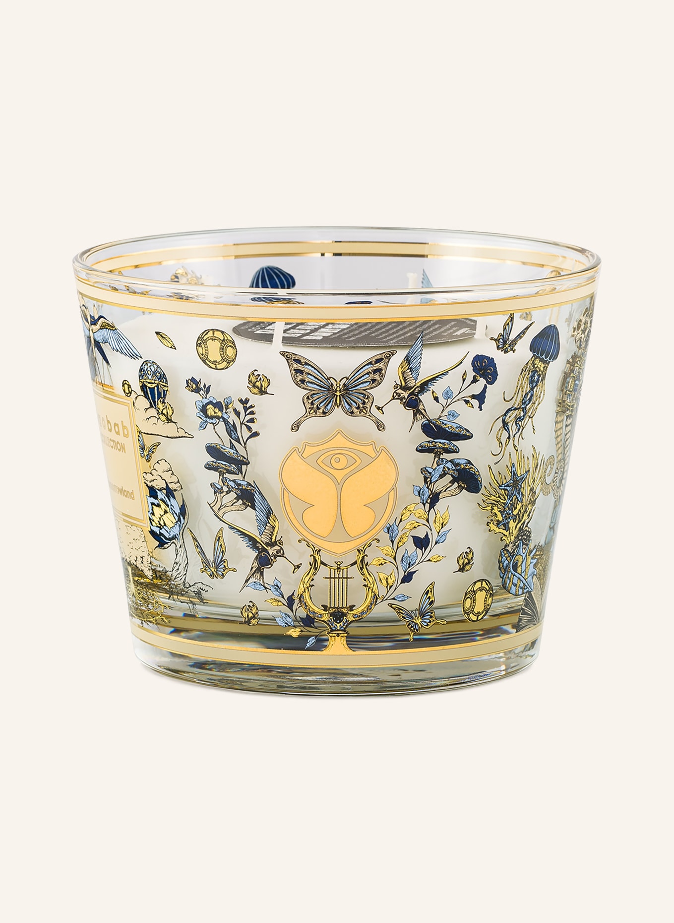 Baobab COLLECTION Duftkerze TOMORROWLAND: WEISS / GOLD / HELLBLAU