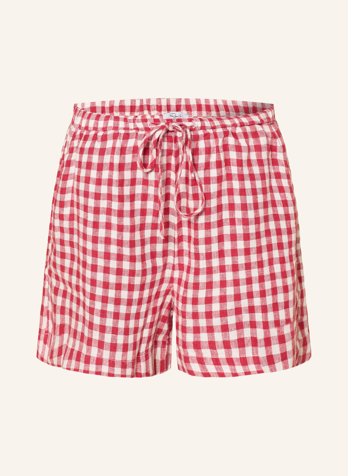 Rails JENNER Linen Shorts: RED / WHITE