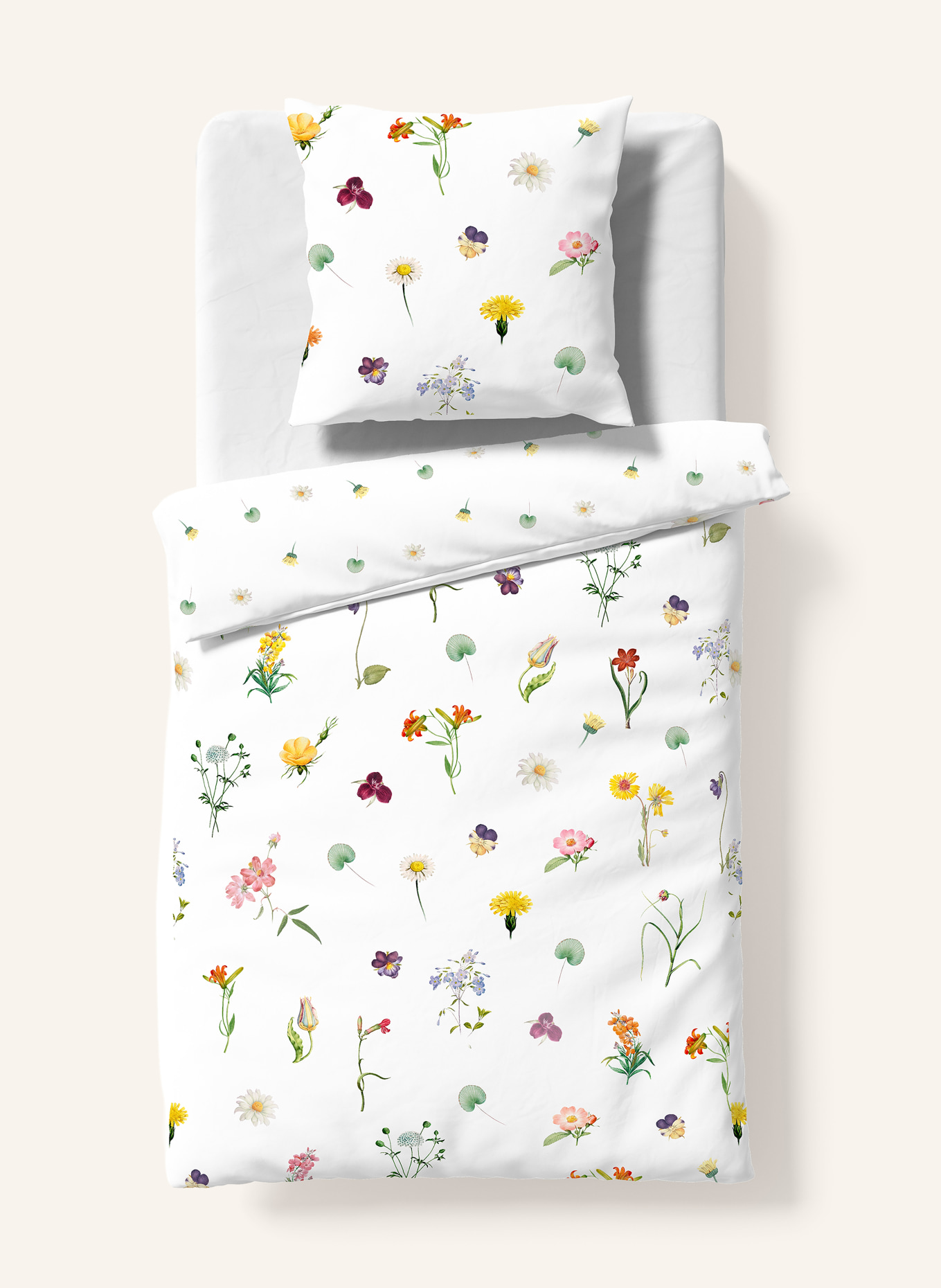 fleuresse Bettwäsche BED ART S zum Wenden: WEISS / GELB / GRÜN