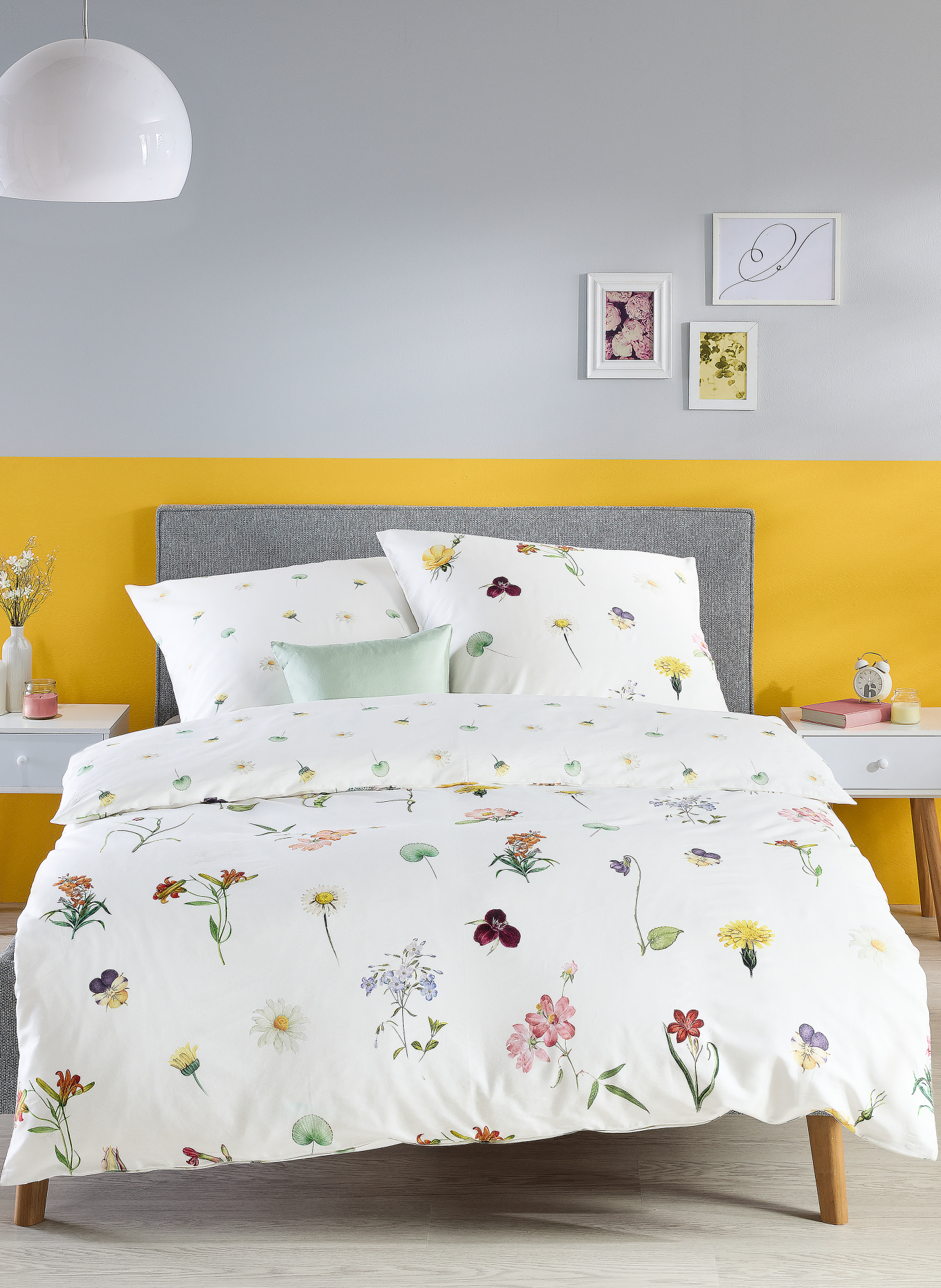 fleuresse Bettwäsche BED ART S zum Wenden: WEISS / GELB / GRÜN