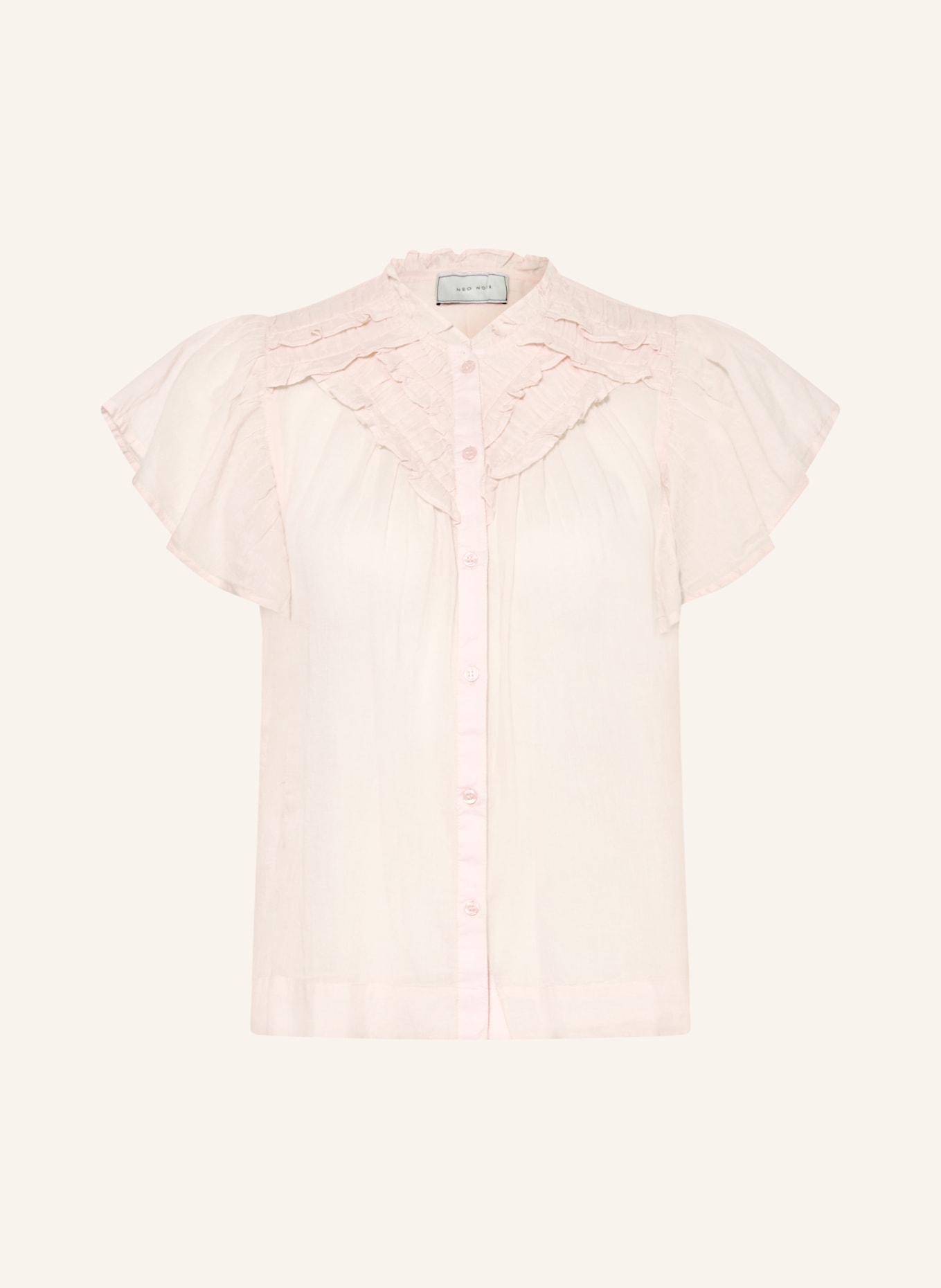 NEO NOIR Bluse VINSA S mit Rüschen: ROSÉ