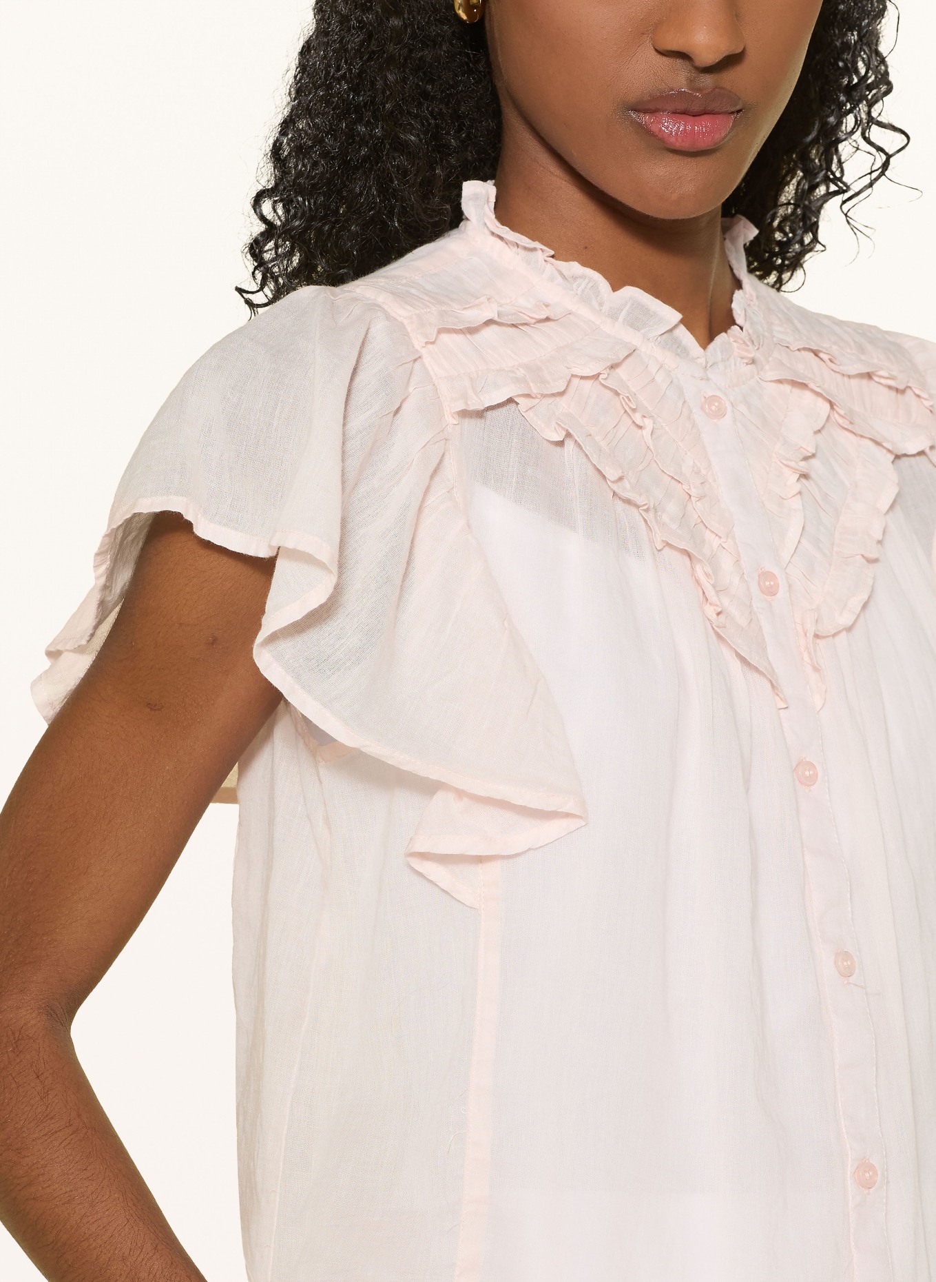 NEO NOIR Bluse VINSA S mit Rüschen: ROSÉ