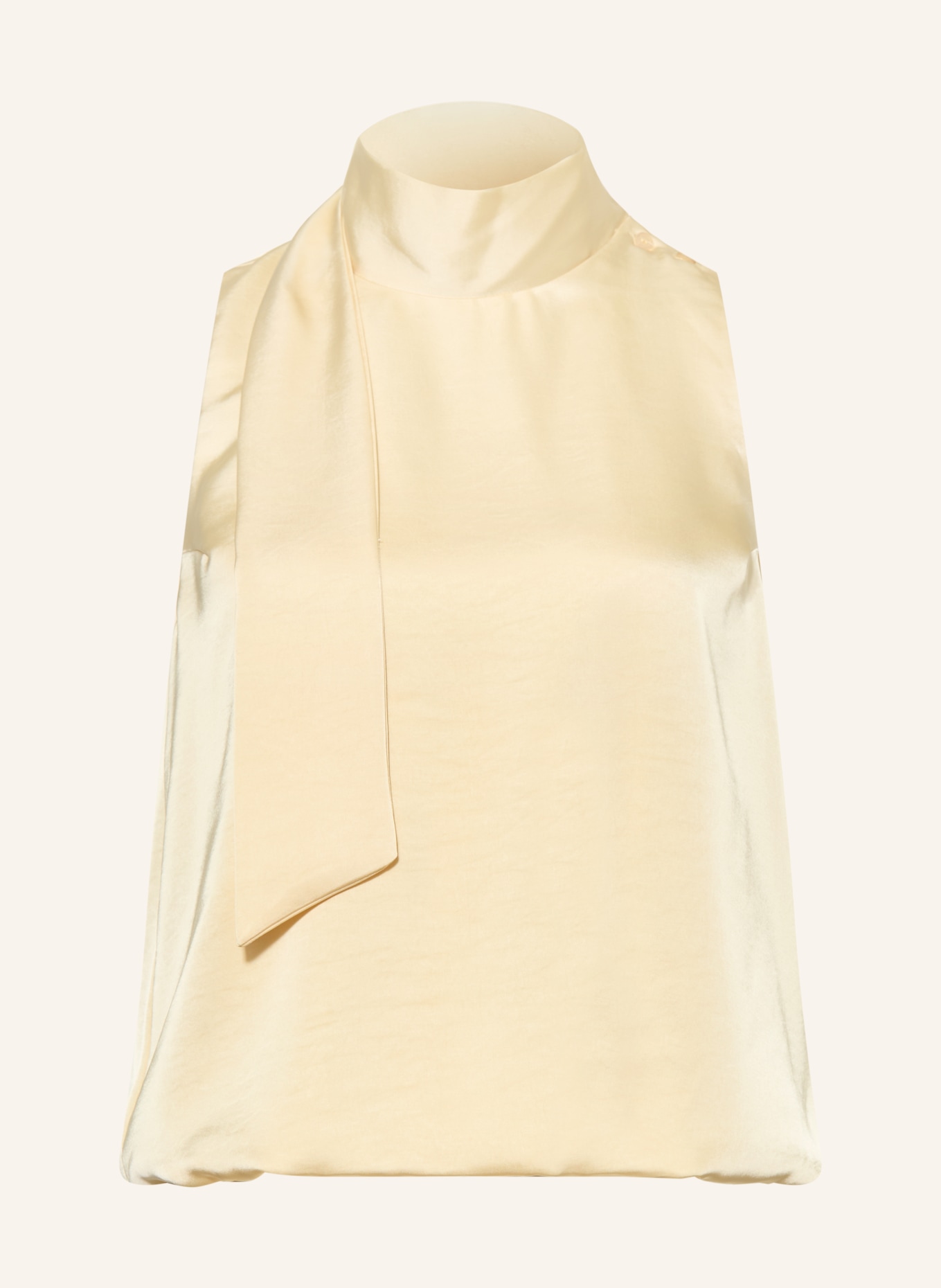 NEO NOIR VEDA satin top with tie detail: LIGHT YELLOW