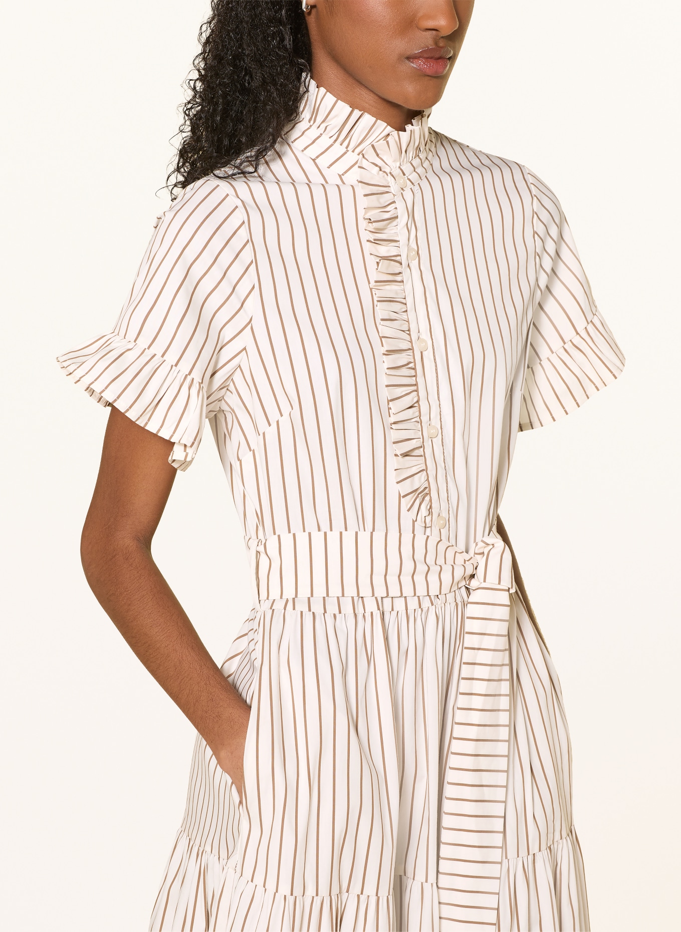 NEO NOIR Kleid NELLIE: WEISS / CAMEL