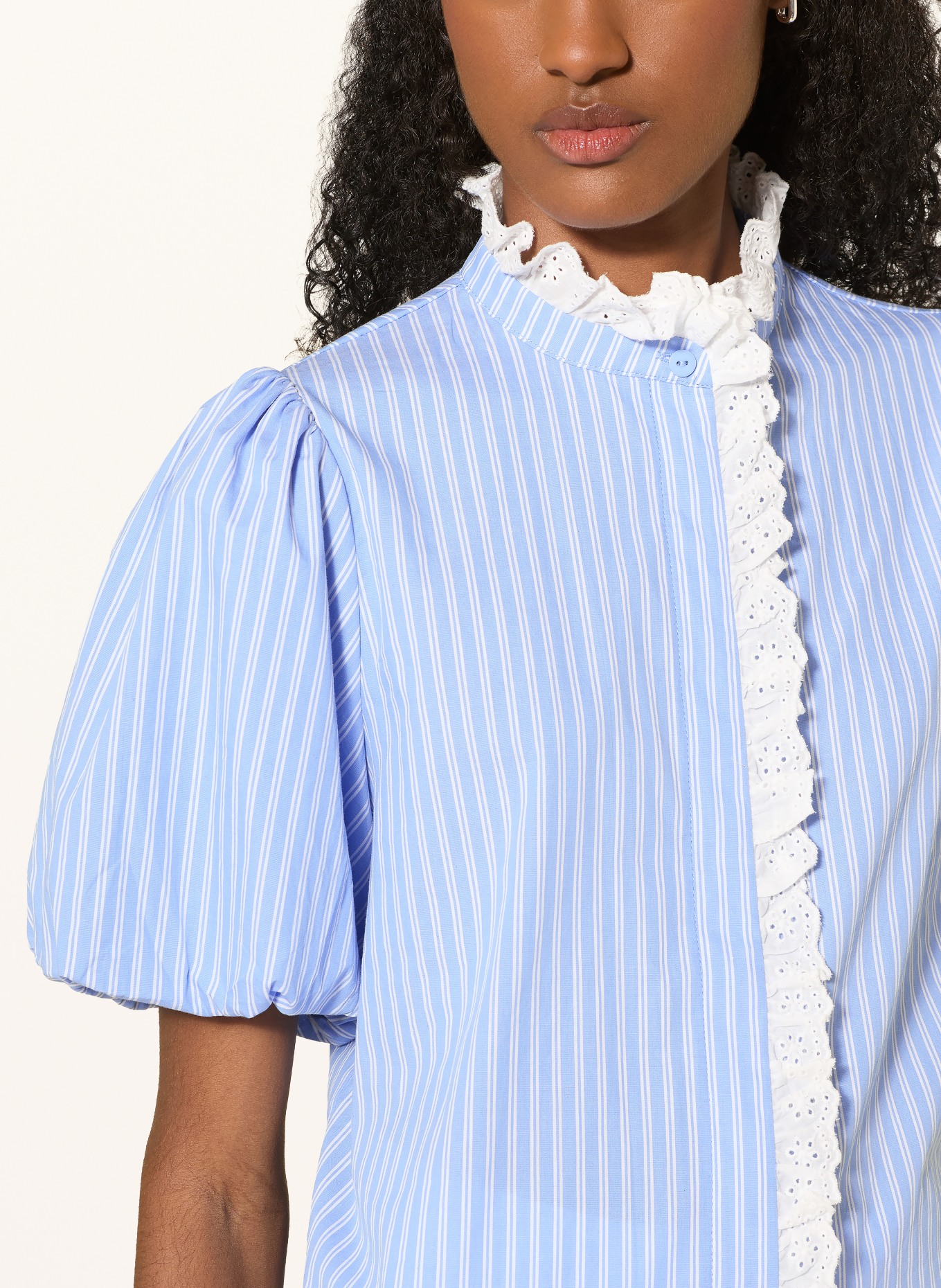 NEO NOIR Bluse ULIA: HELLBLAU / WEISS