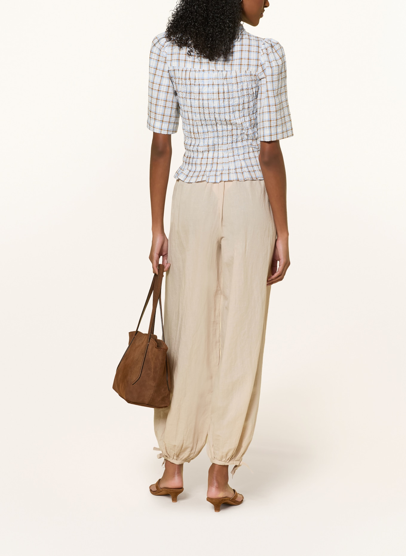 NEO NOIR Pantalon ROXANE en lin: BEIGE