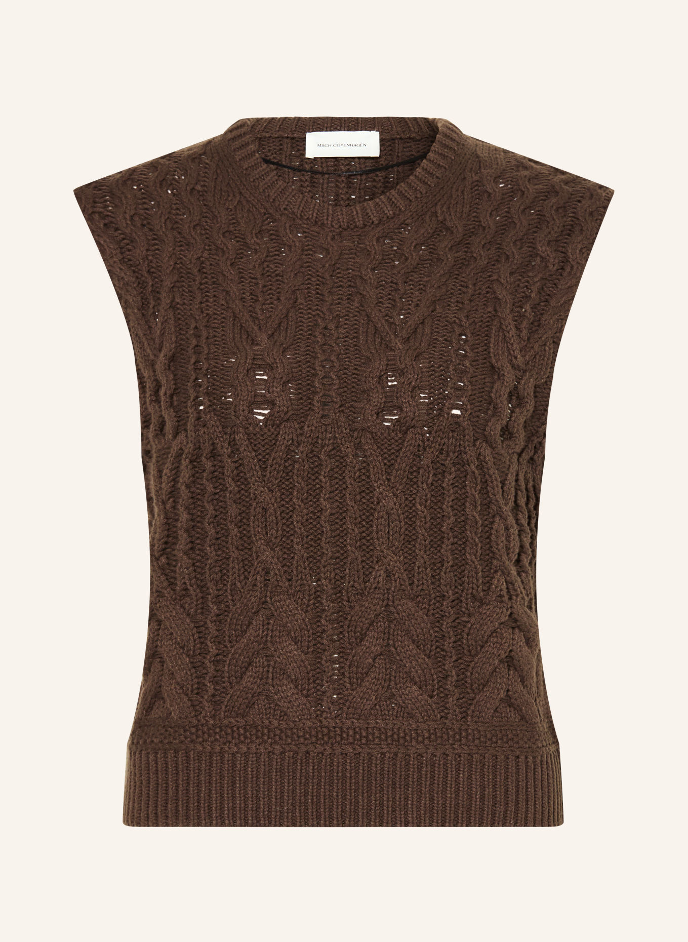 MSCH COPENHAGEN Sleeveless sweater MSCHMARISELA: DARK BROWN