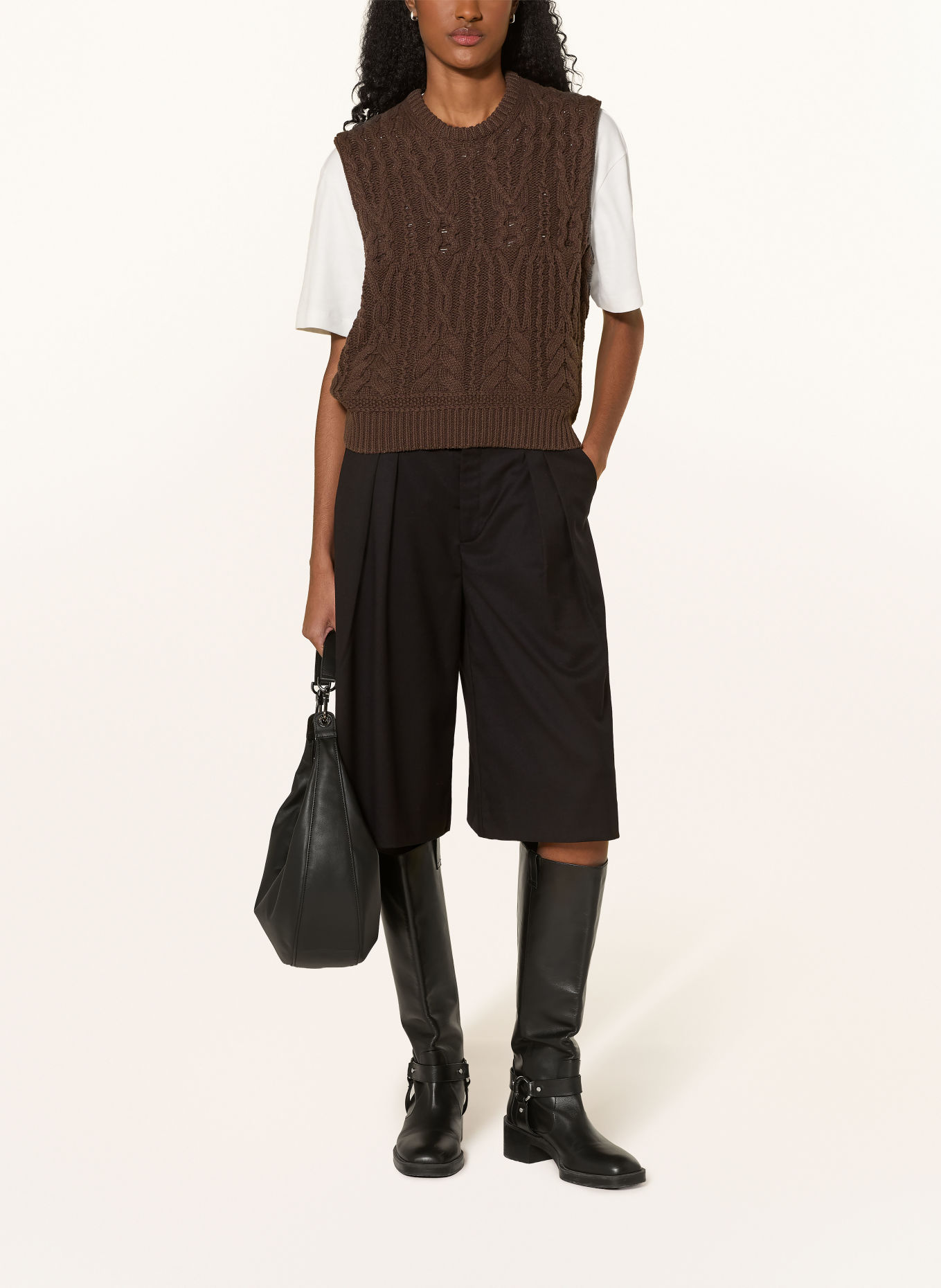 MSCH COPENHAGEN Sleeveless sweater MSCHMARISELA: DARK BROWN