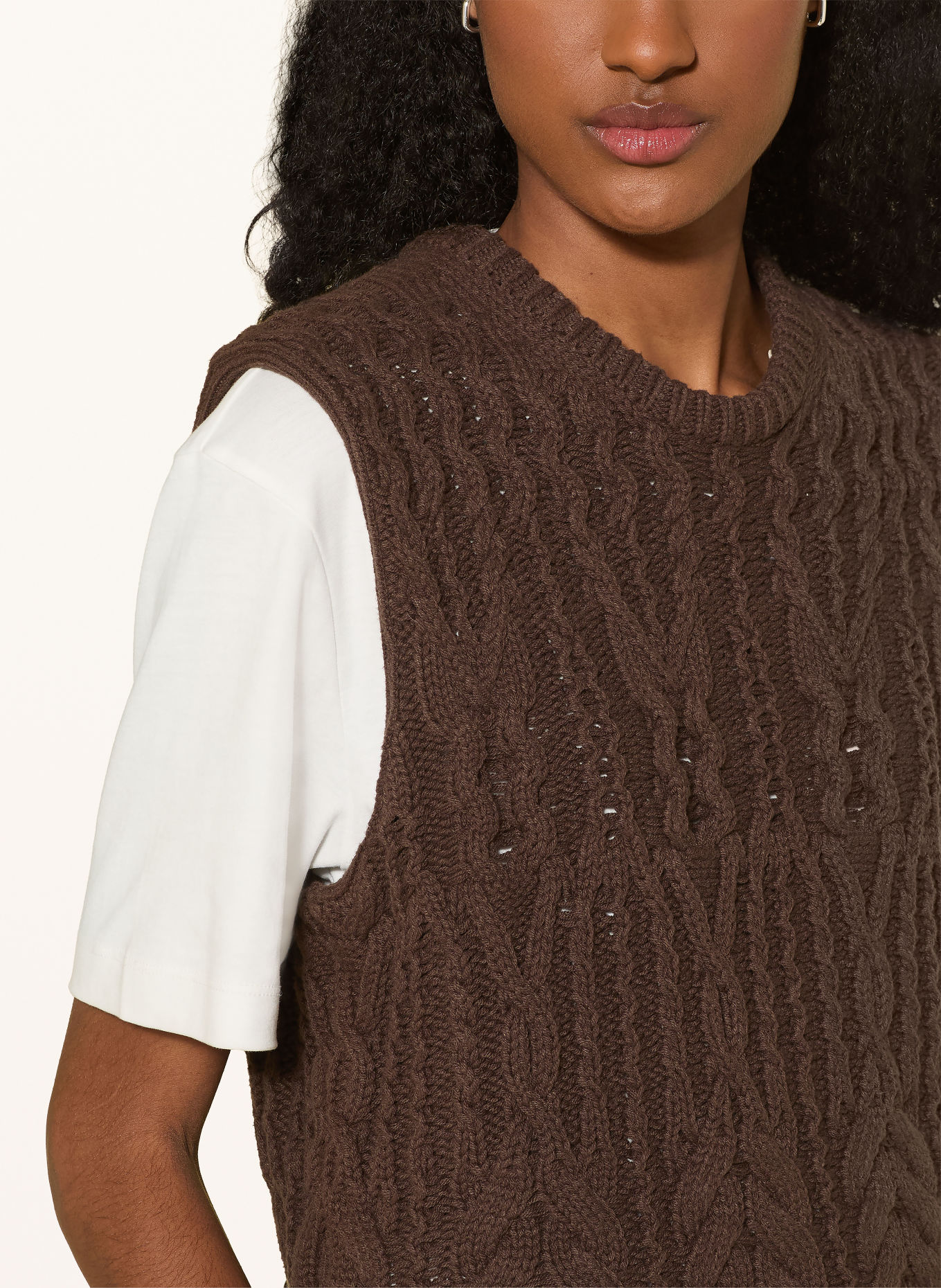 MSCH COPENHAGEN Sleeveless sweater MSCHMARISELA: DARK BROWN