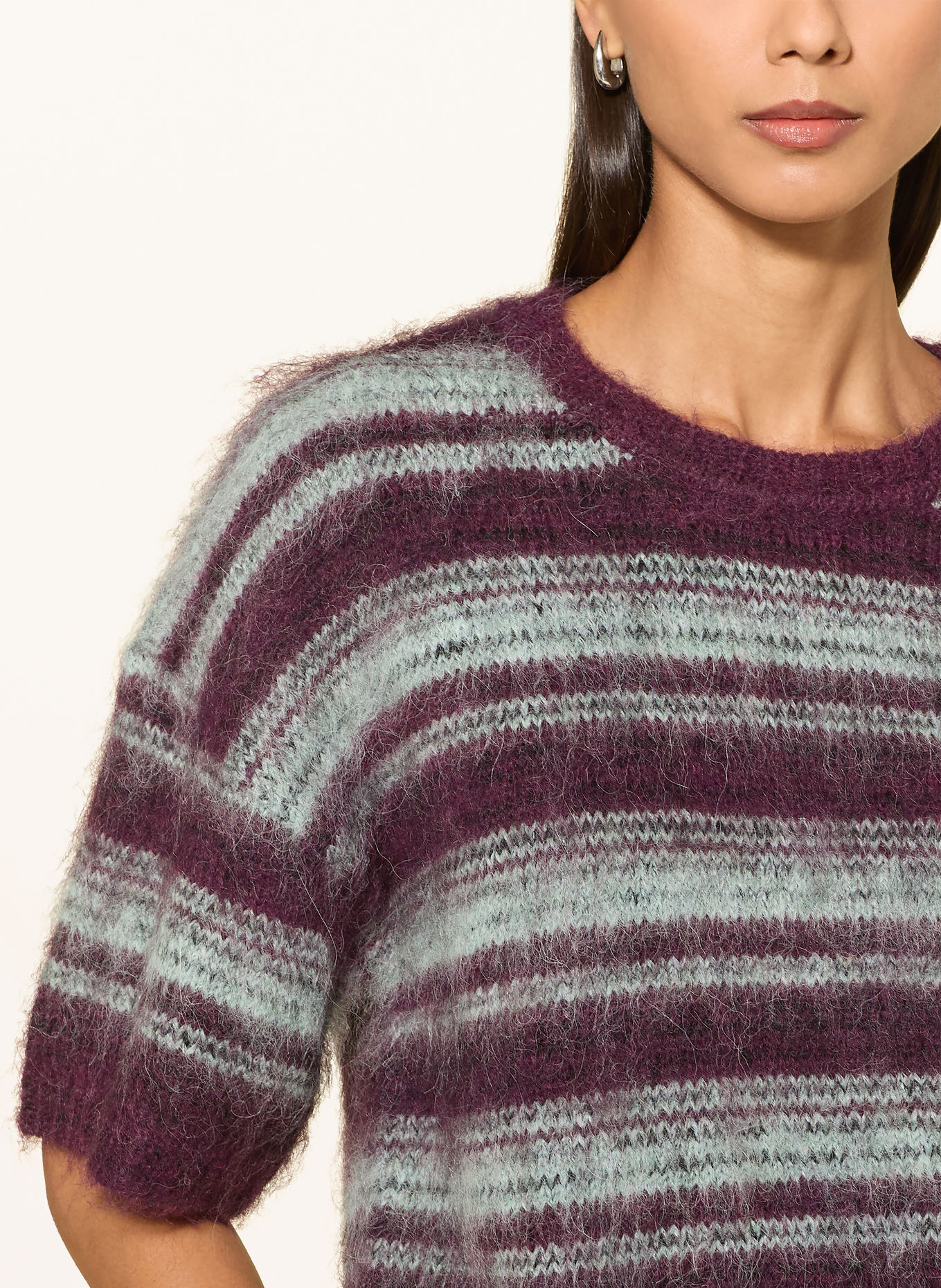 MSCH COPENHAGEN Strickshirt MSCHLYCIE: DUNKELLILA / GRAU
