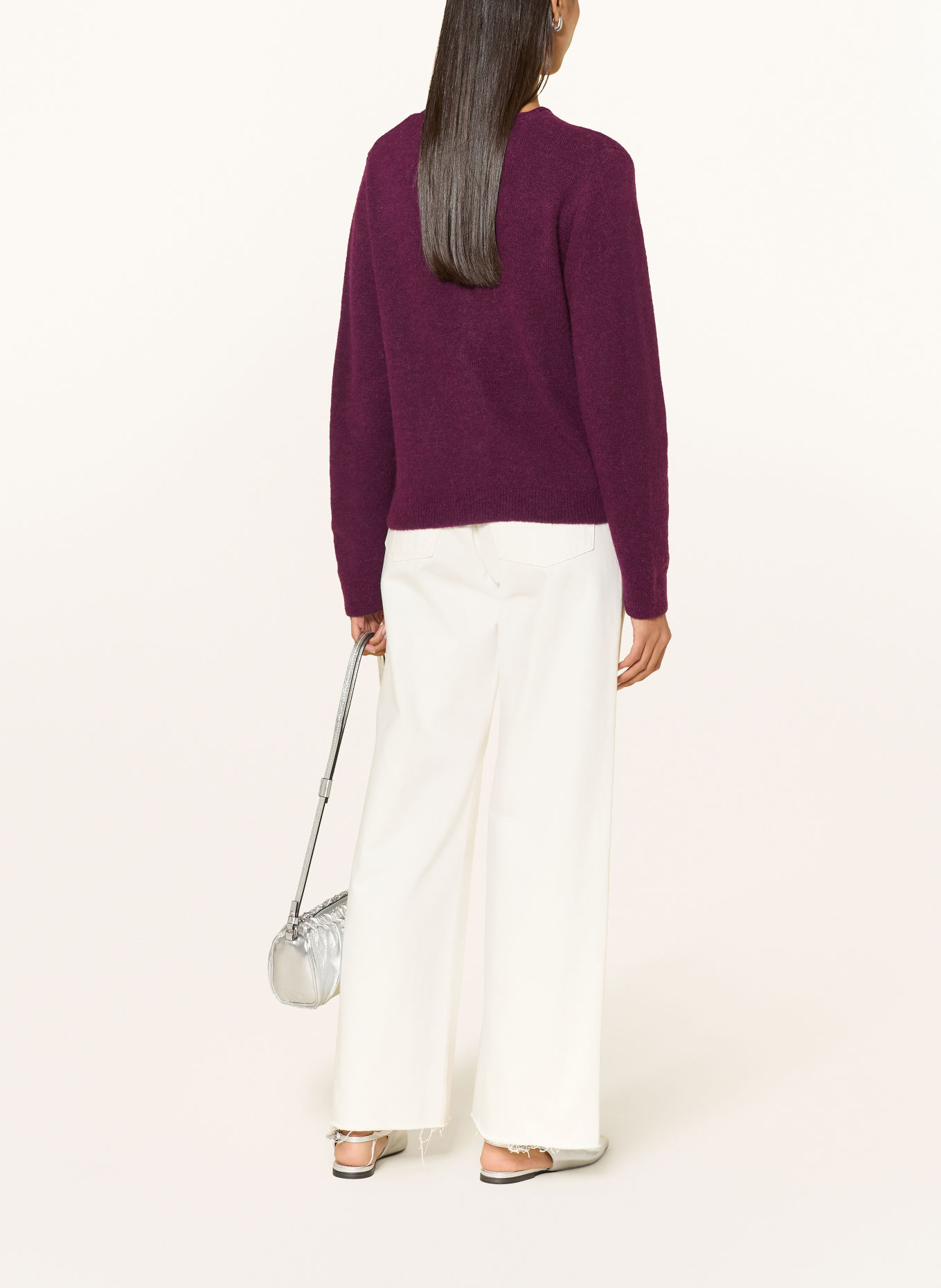 MSCH COPENHAGEN MSCHVILOH cardigan with alpaca: DARK PURPLE