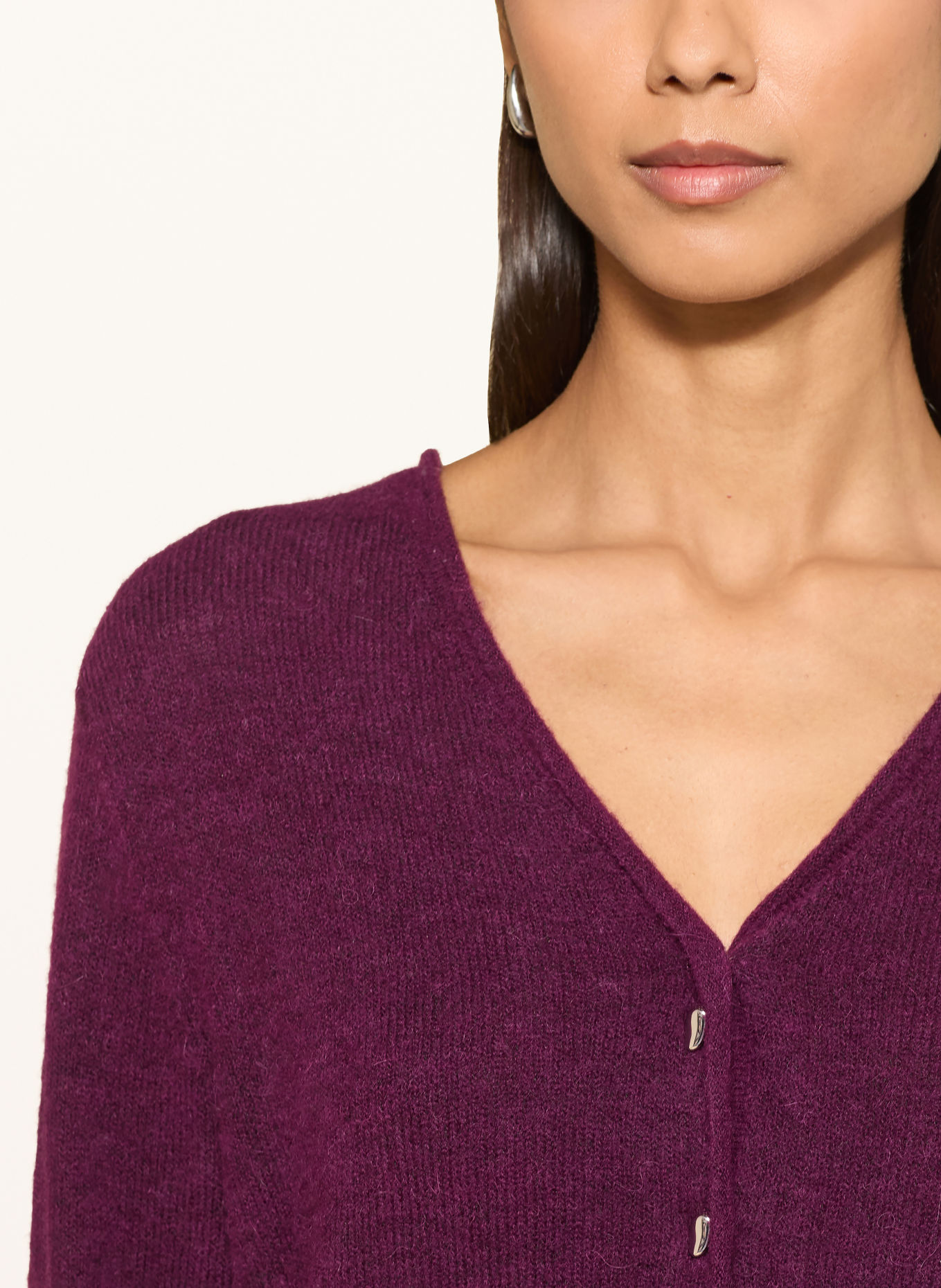 MSCH COPENHAGEN MSCHVILOH cardigan with alpaca: DARK PURPLE