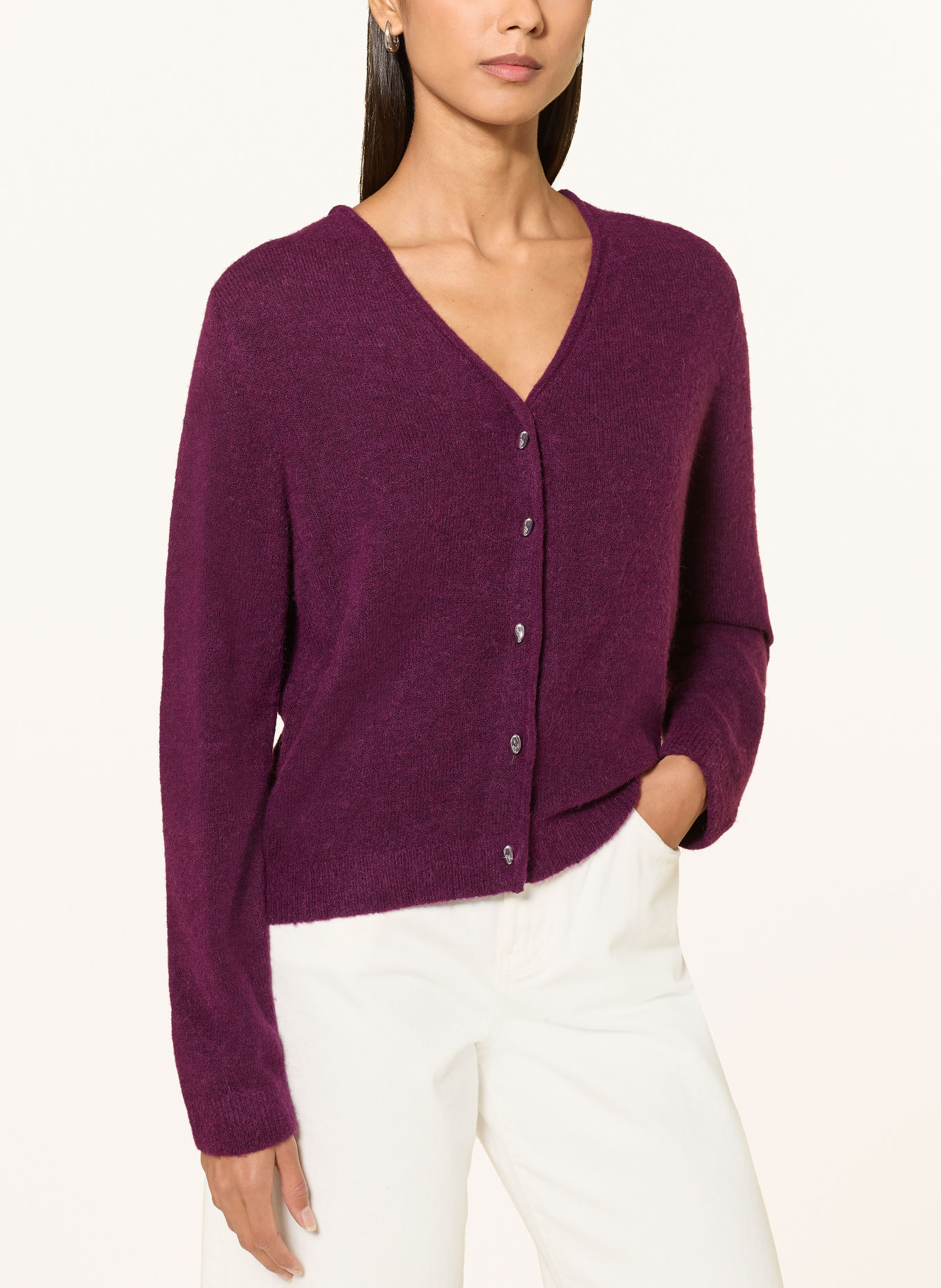MSCH COPENHAGEN MSCHVILOH cardigan with alpaca: DARK PURPLE
