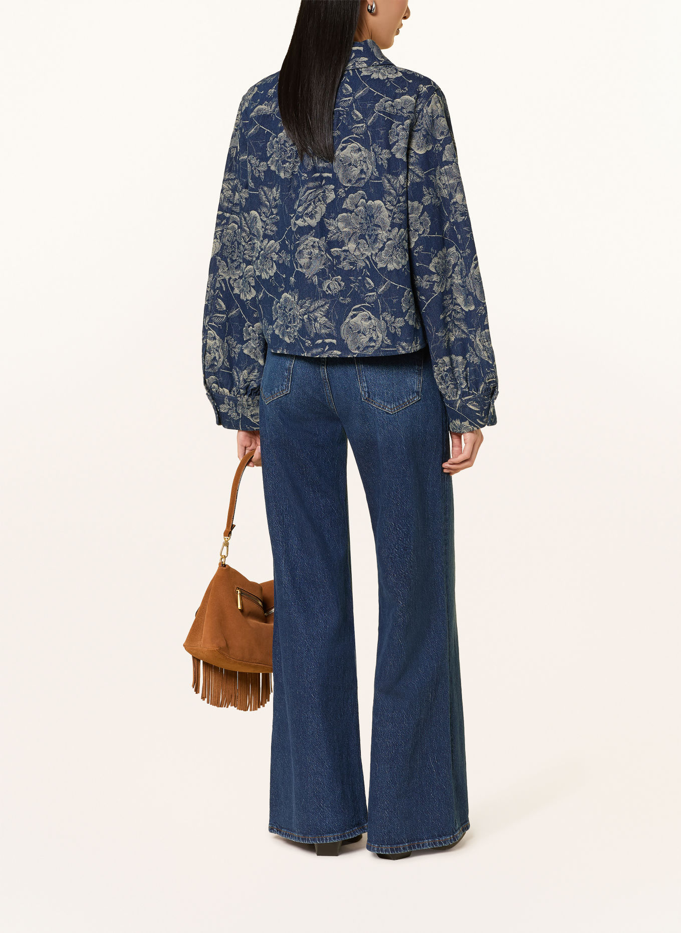 MSCH COPENHAGEN Jeansjacka MSCHTITA: MID BLUE FLOWER