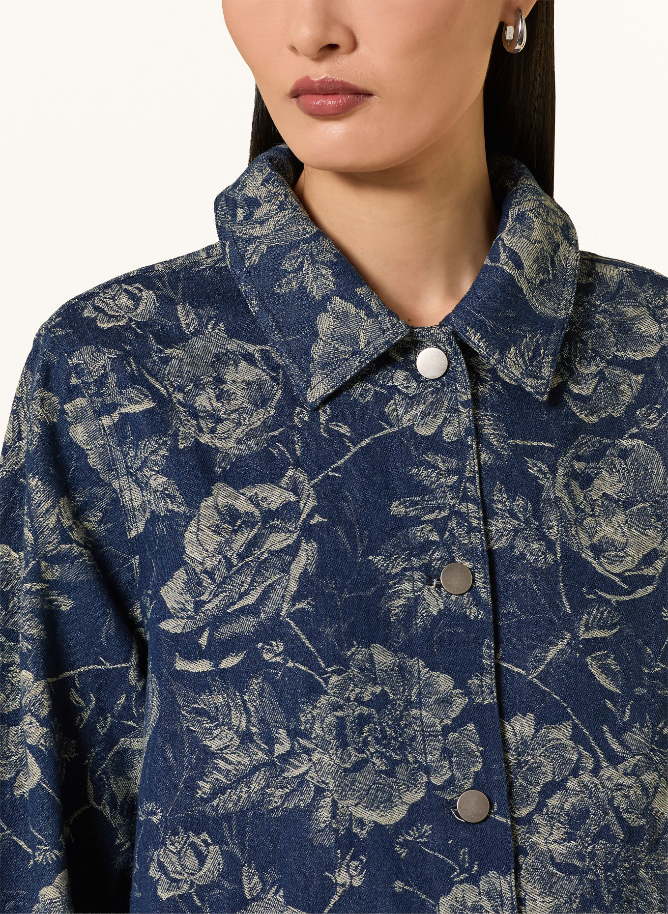 MSCH COPENHAGEN Jeansjacka MSCHTITA: MID BLUE FLOWER