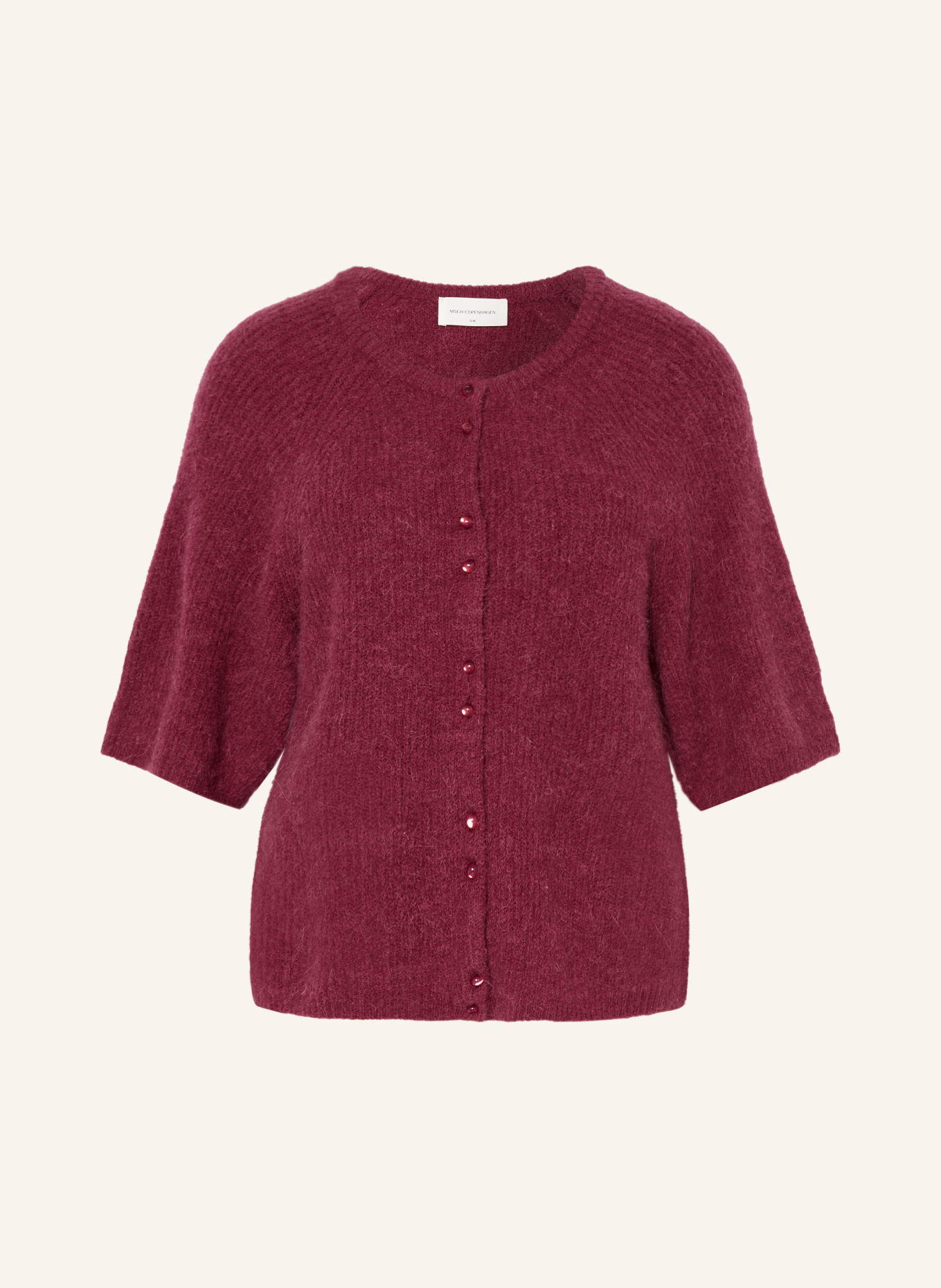 MSCH COPENHAGEN Strickjacke MSCHBONDIE HOPE mit 3/4-Arm: DUNKELROT