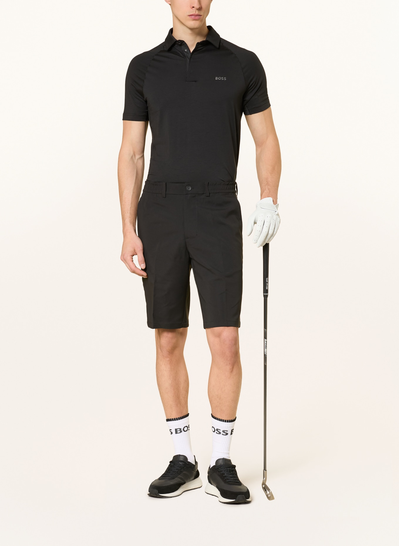 BOSS GOC Regular Fit Golf Shorts: BLACK