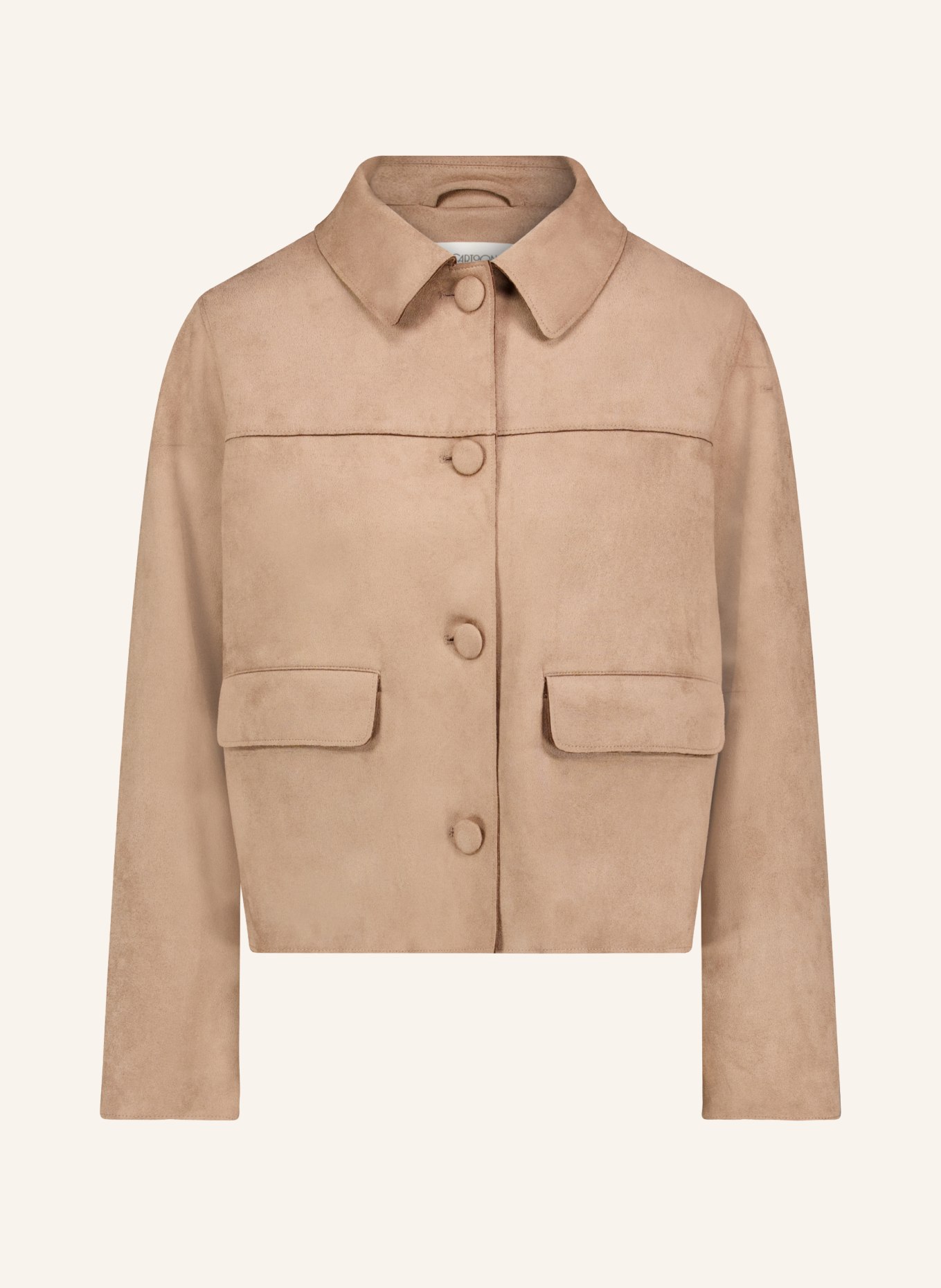 CARTOON Kastenjacke in Lederoptik: BEIGE
