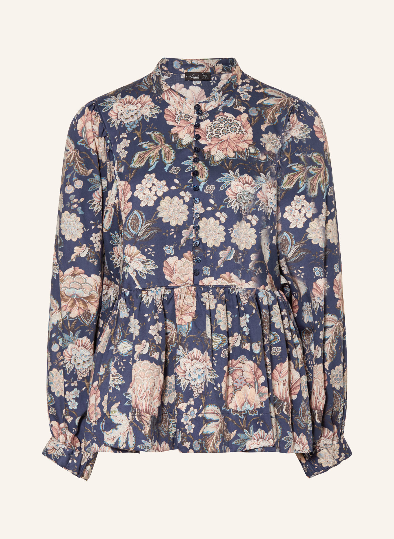 van Laack Blusenshirt VL-WIETE-SV: DUNKELBLAU / ROSÉ / KHAKI