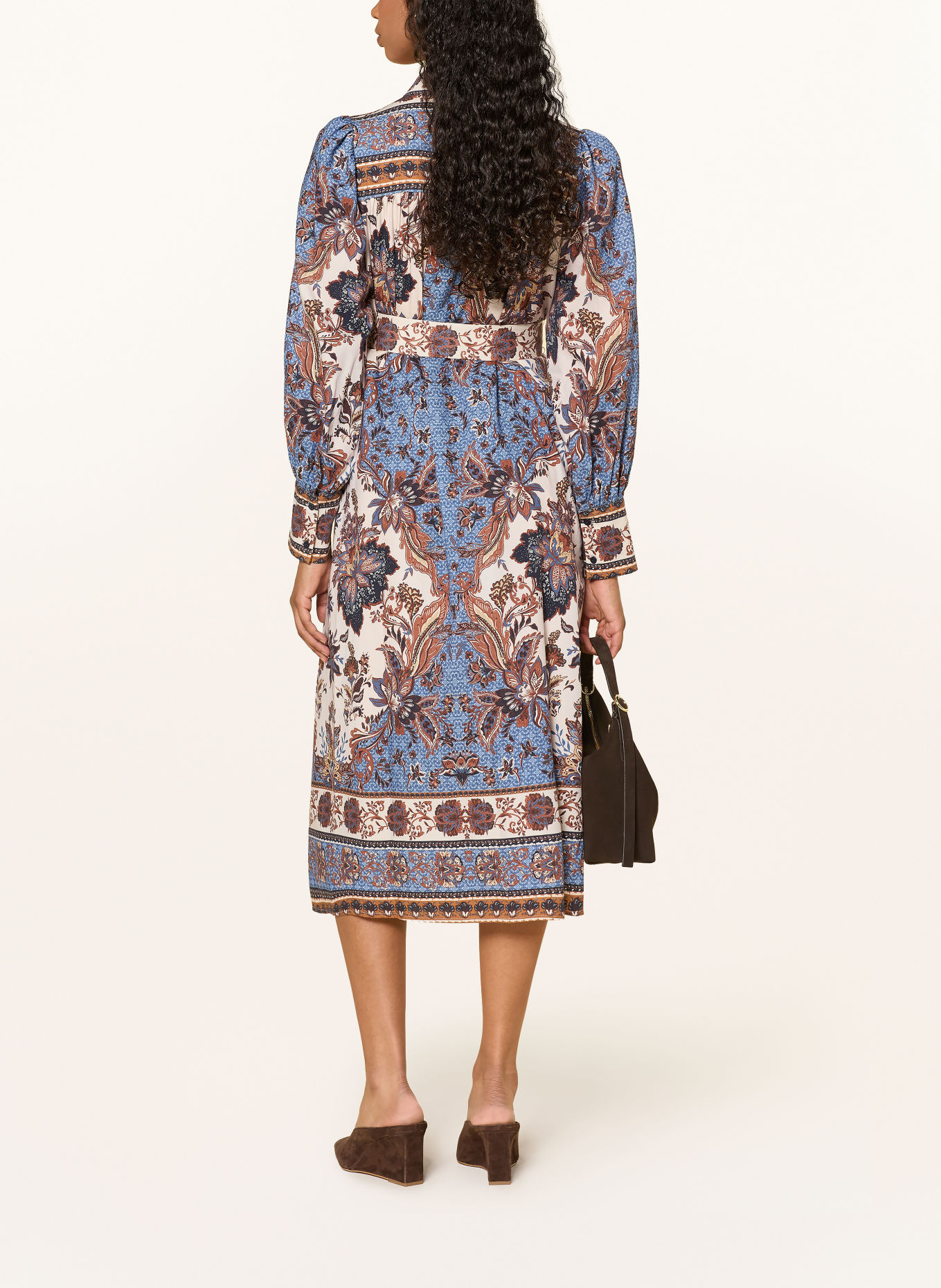 van Laack Hemdblusenkleid VL-KALWIAS-PX: DUNKELBLAU / BRAUN / BEIGE