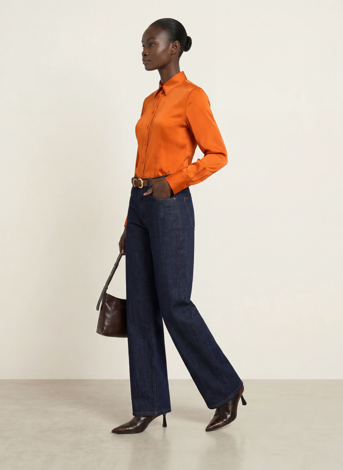 van Laack Hemdbluse VL-ULIZ-XX mit Seide: DUNKELORANGE