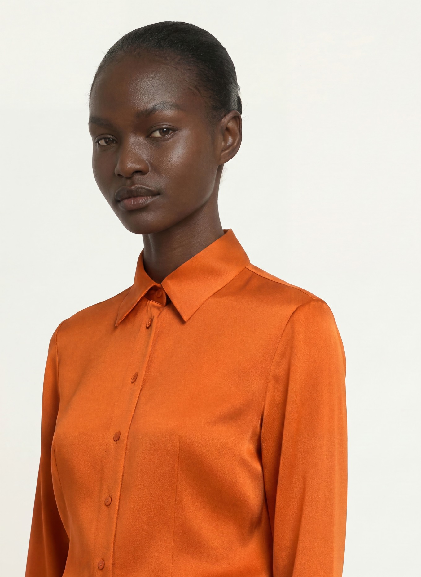 van Laack Hemdbluse VL-ULIZ-XX mit Seide: DUNKELORANGE