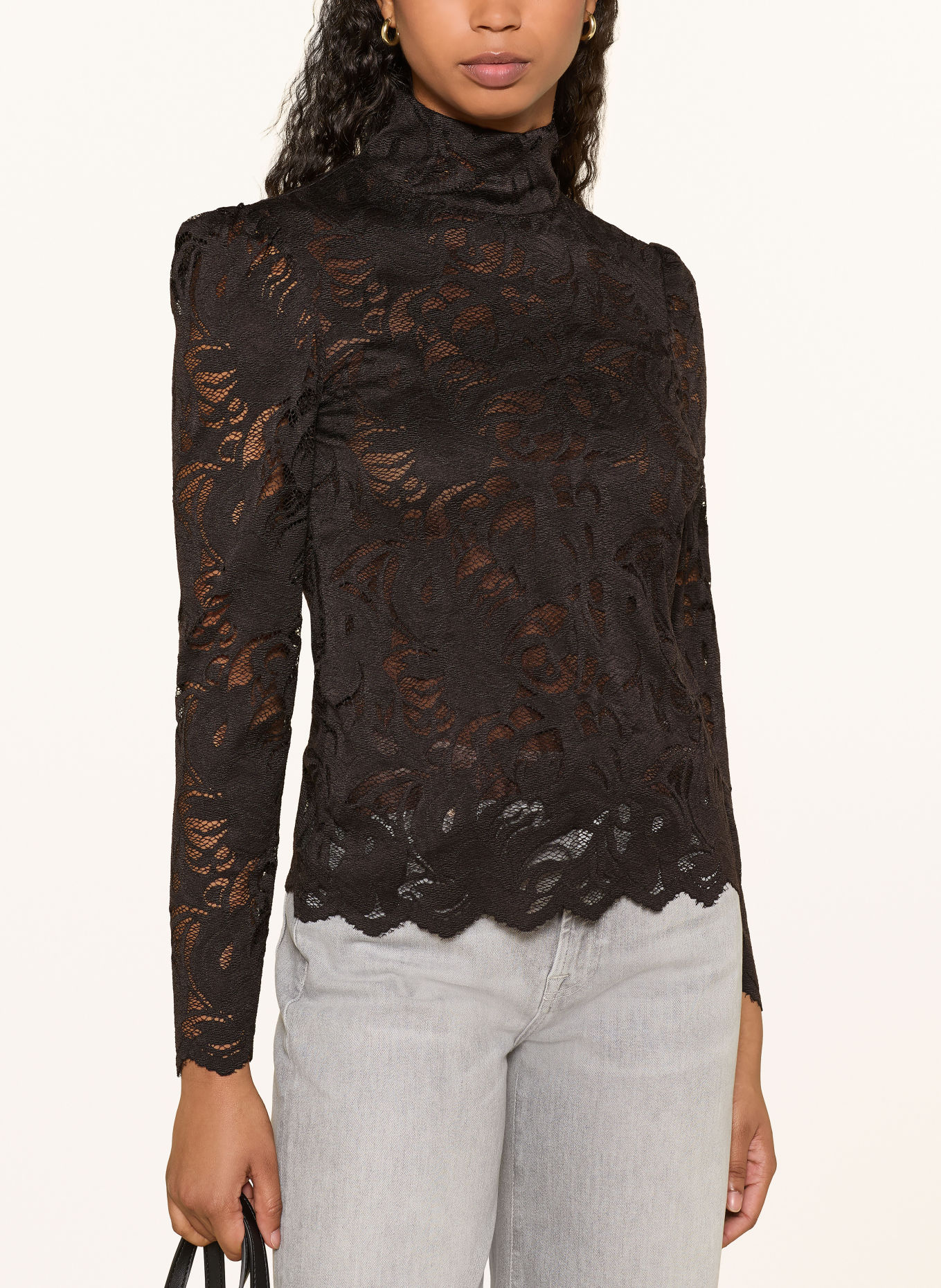 van Laack Blusenshirt VL-CADOA-LV aus Spitze: SCHWARZ