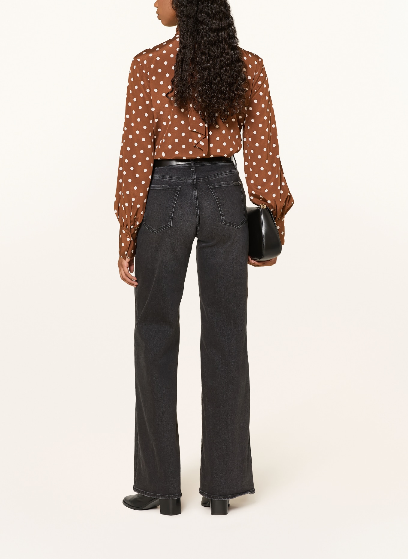 van Laack Strikblouse VL-IDENI-XX met zijde: BRUIN / WIT