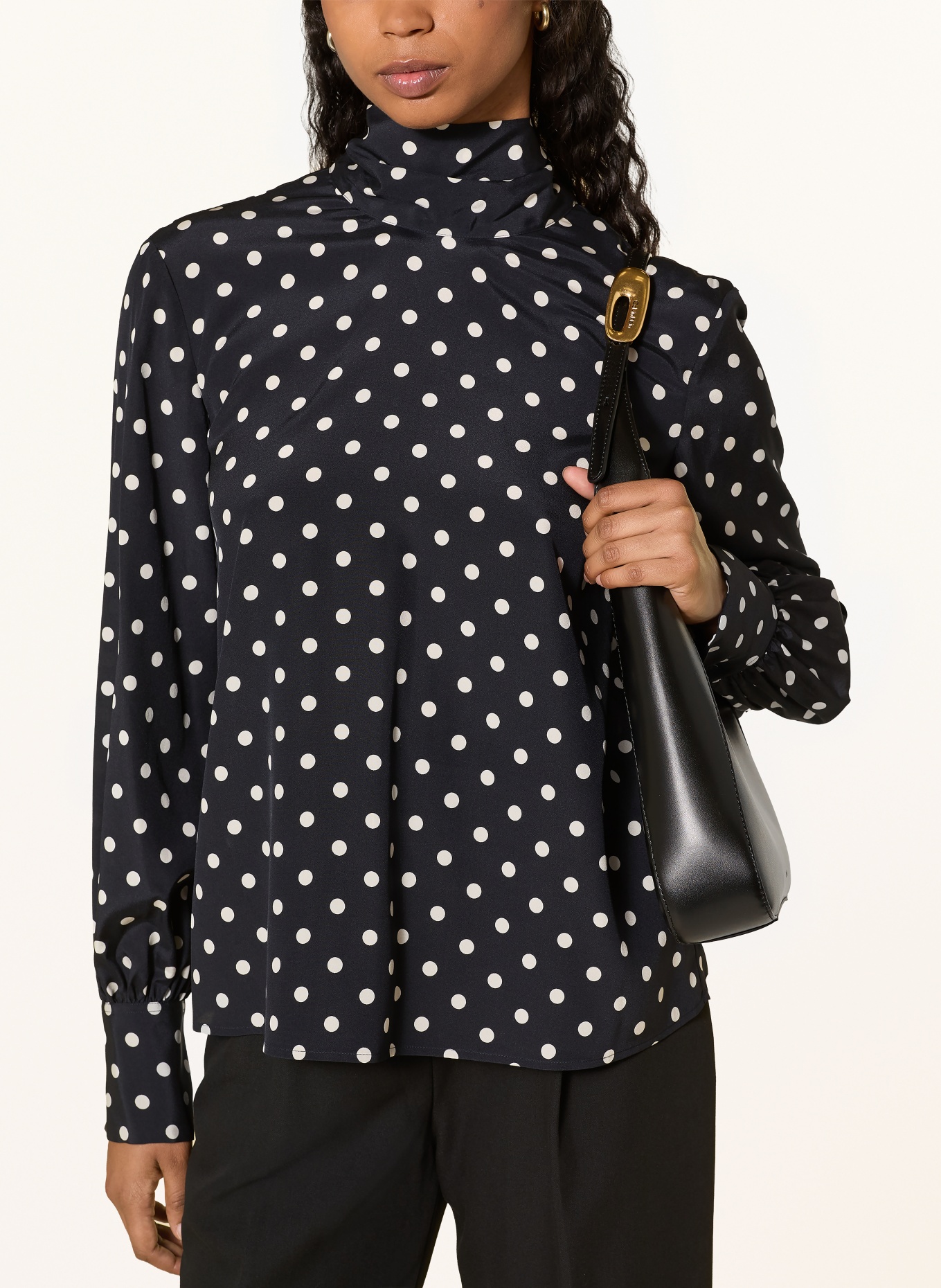 van Laack Strikblouse VL-IDENI-XX met zijde: DONKERBLAUW / WIT
